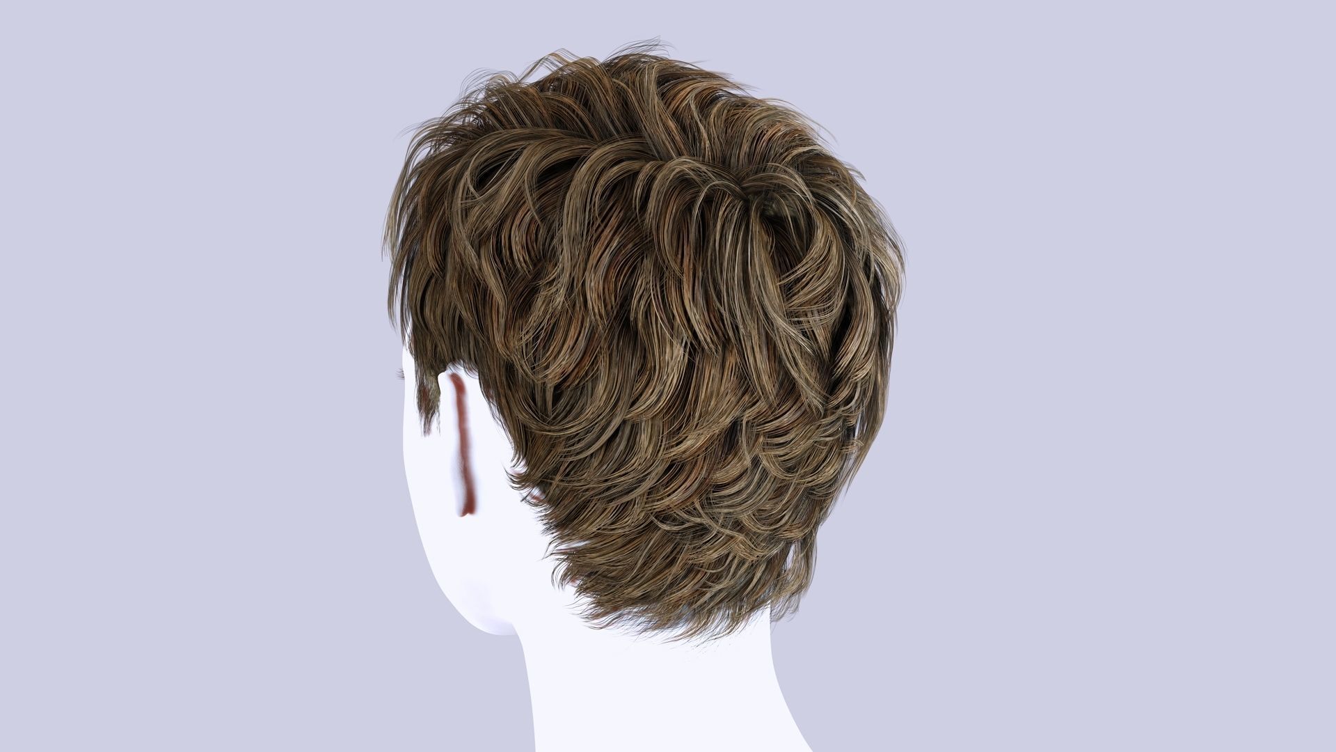 Female Cropped Hair Low-poly 3D model_4