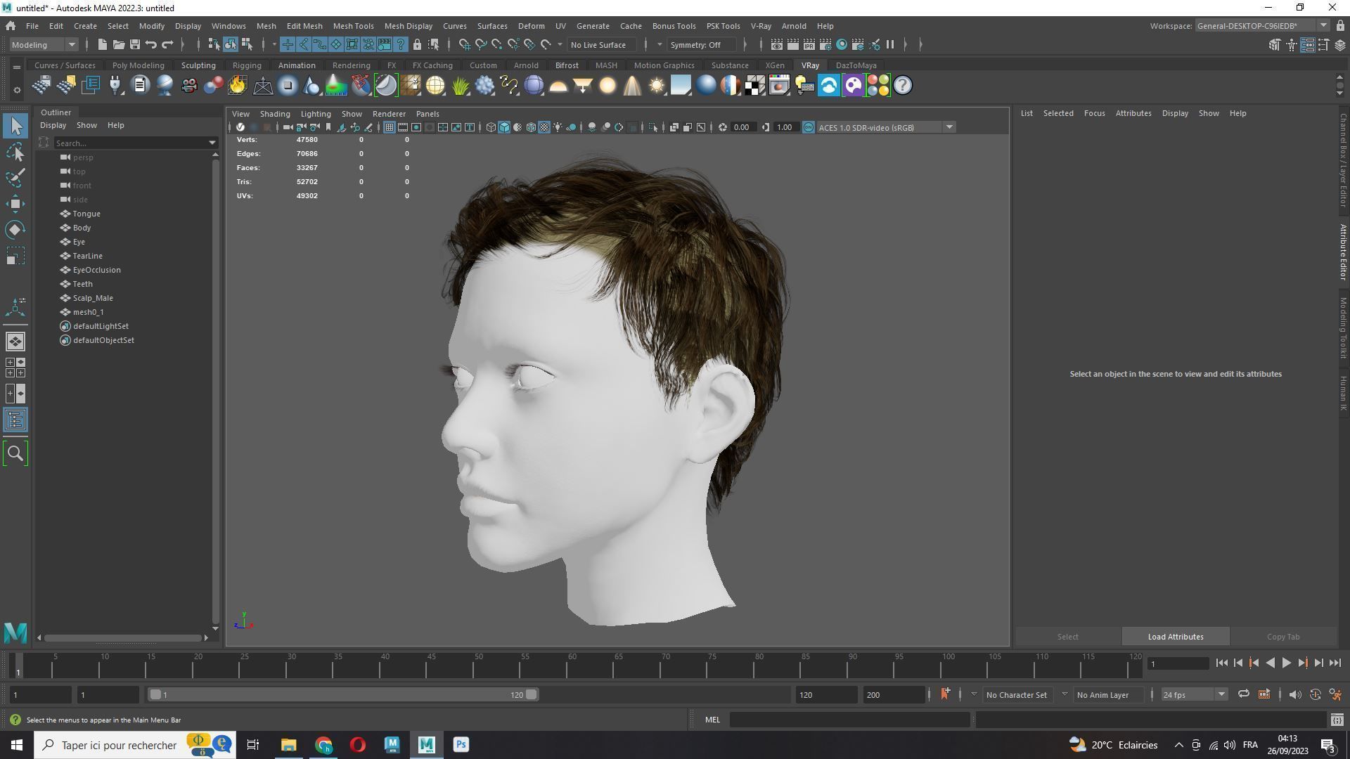 Female Cropped Hair Low-poly 3D model_11