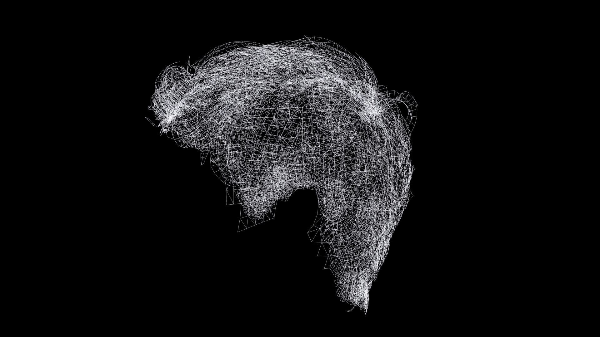 Female Cropped Hair Low-poly 3D model_9