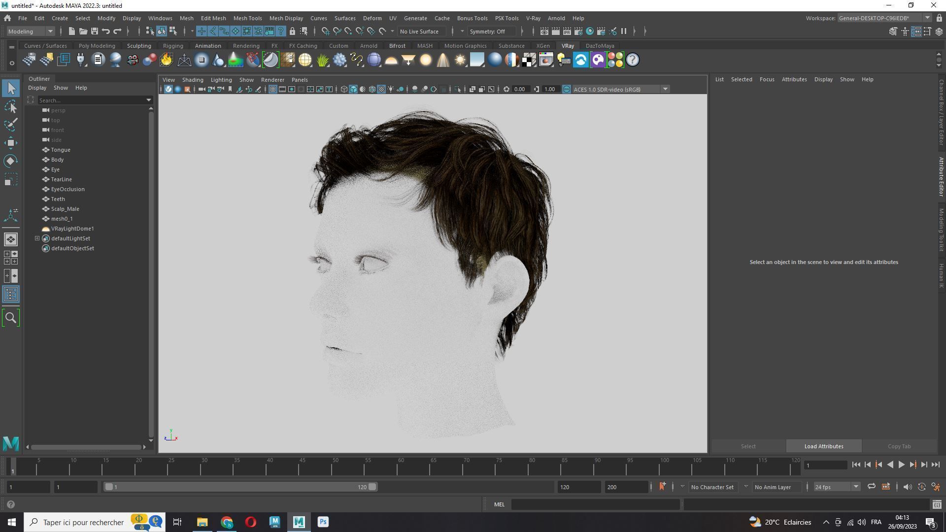Female Cropped Hair Low-poly 3D model_12
