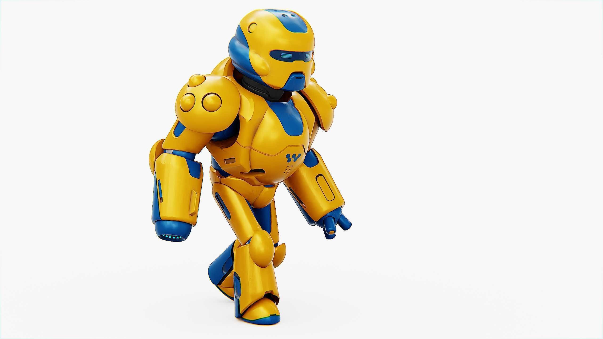 COMBAT DROID COLOBO Rigged for Unreal Engine - Unity - MIXAMO  3D model_31