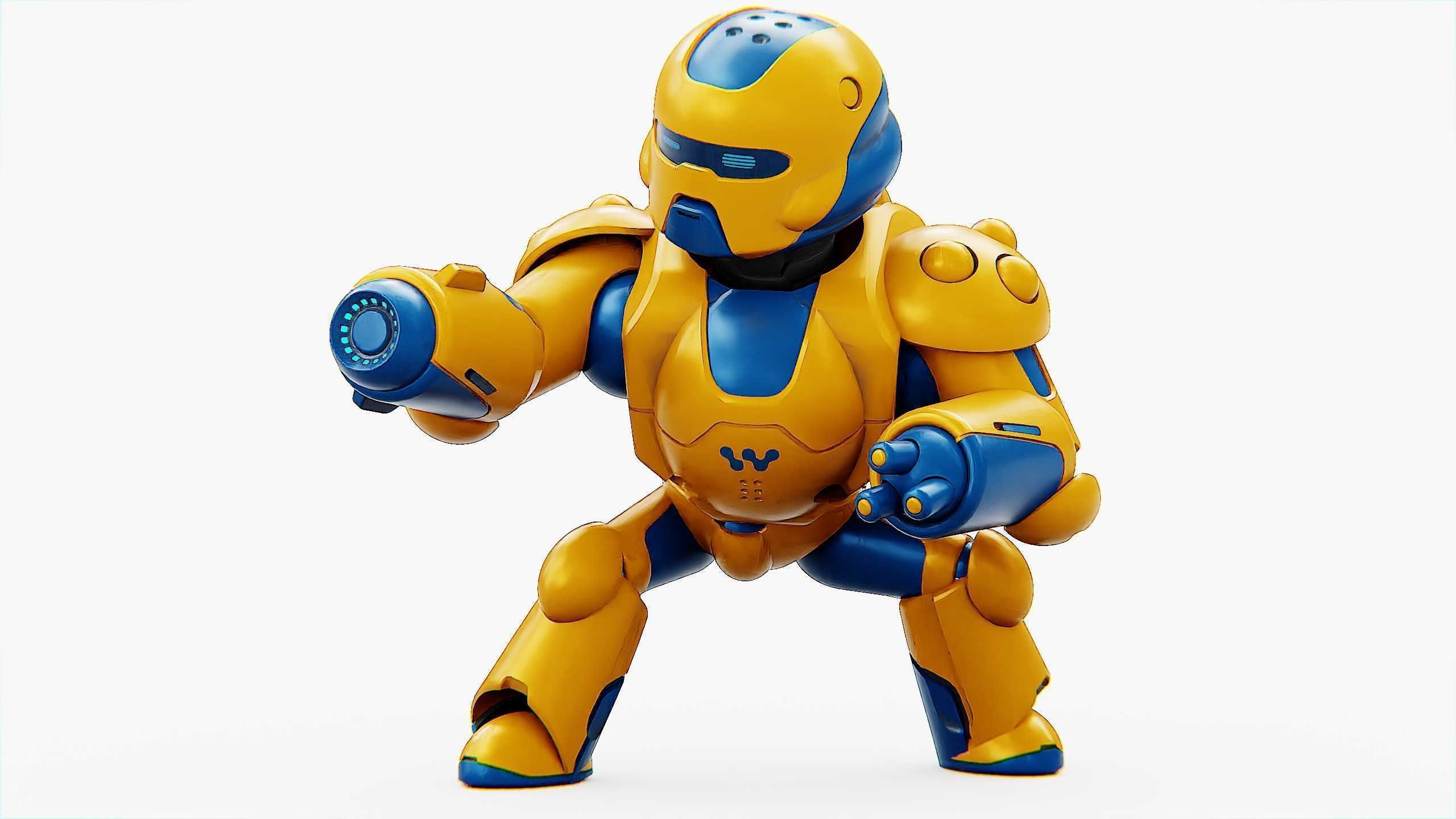 COMBAT DROID COLOBO Rigged for Unreal Engine - Unity - MIXAMO  3D model_2