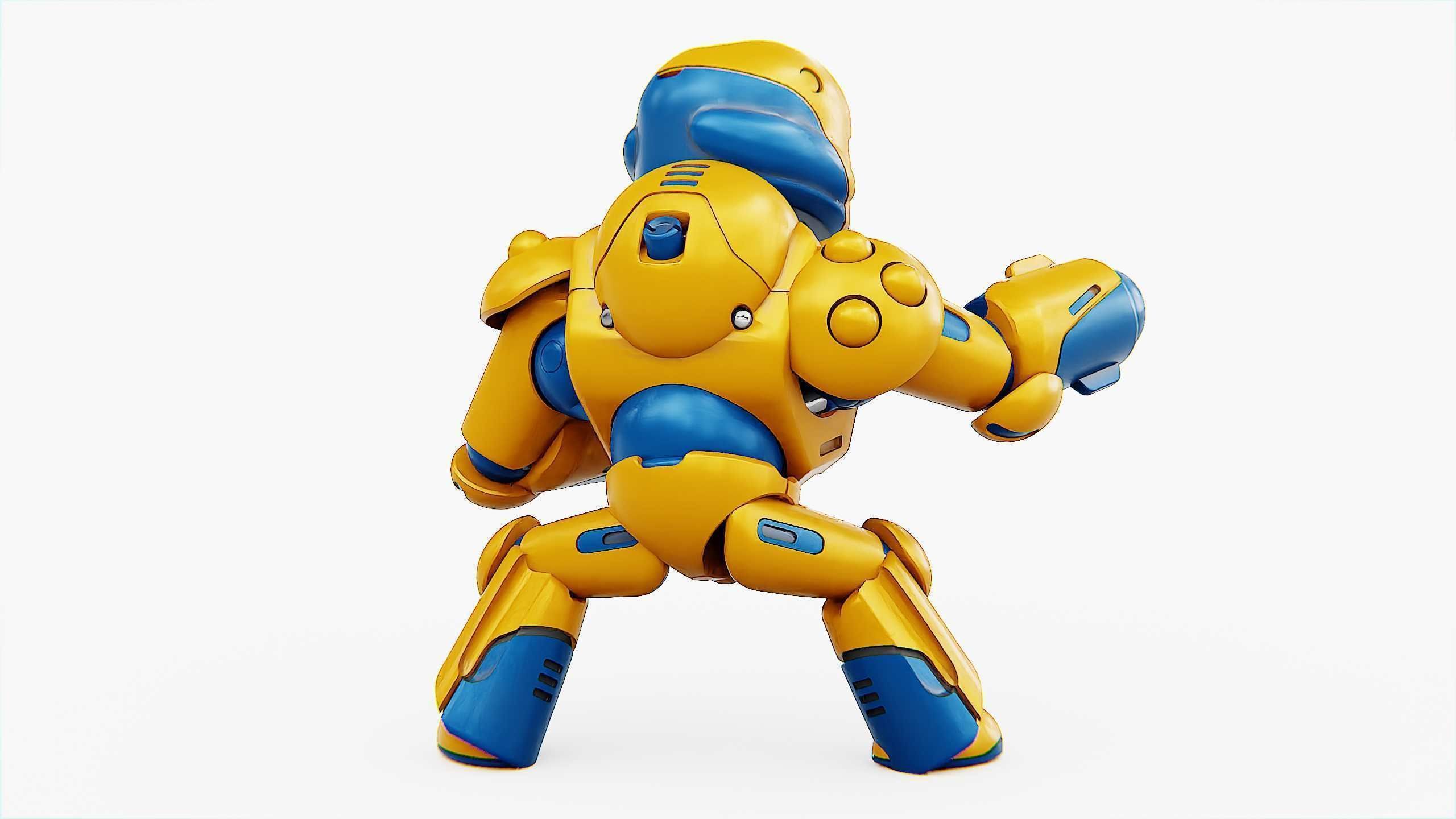 COMBAT DROID COLOBO Rigged for Unreal Engine - Unity - MIXAMO  3D model_9