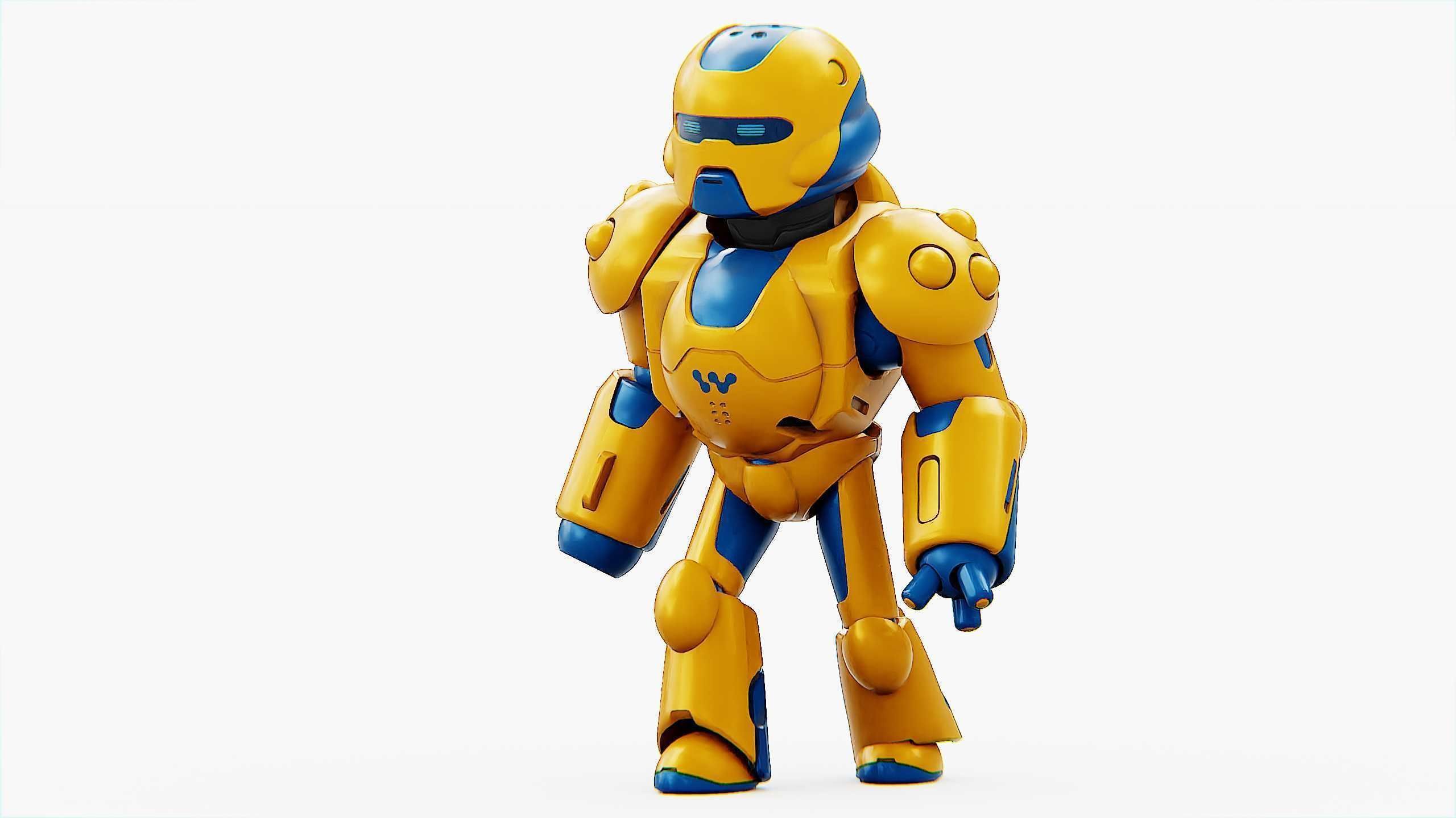 COMBAT DROID COLOBO Rigged for Unreal Engine - Unity - MIXAMO  3D model_26