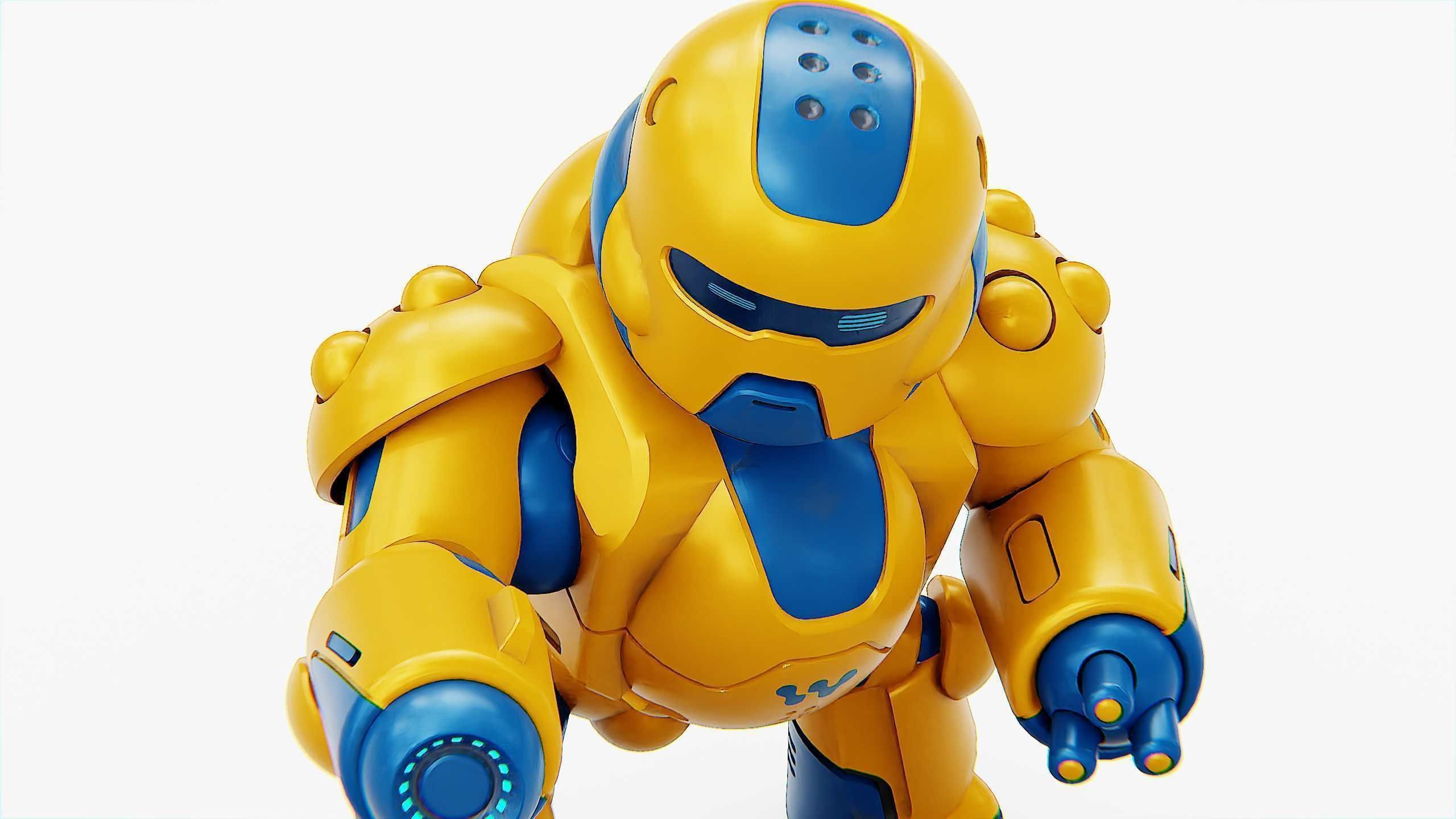 COMBAT DROID COLOBO Rigged for Unreal Engine - Unity - MIXAMO  3D model_16