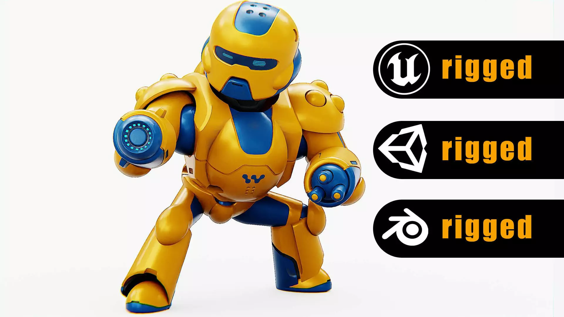 COMBAT DROID COLOBO Rigged for Unreal Engine - Unity - MIXAMO  3D model_0