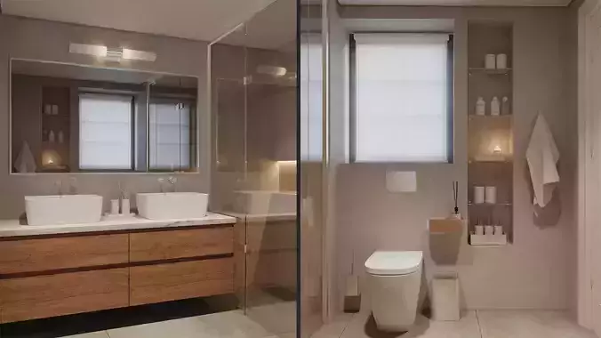  Realistic interior scene 3D model