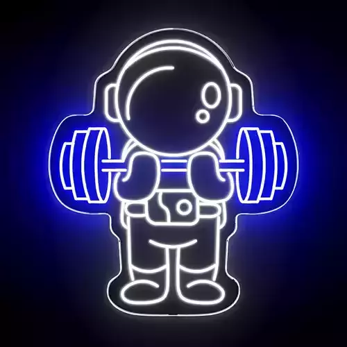 Astronaut Workout Neon Sign