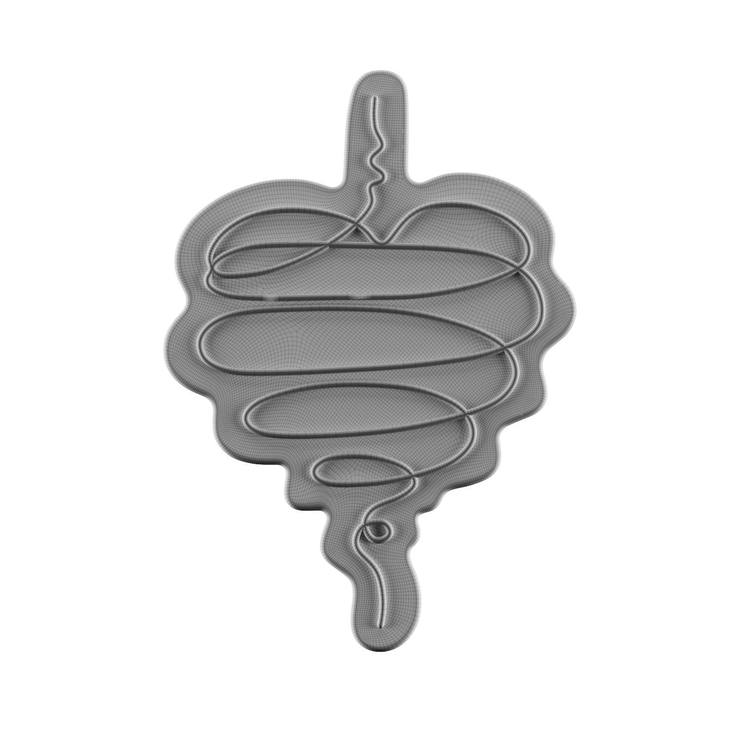 Abstract Heart Line Art Neon Sign 3D model_1