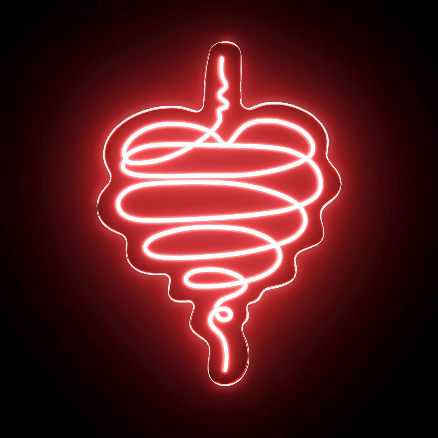 Abstract Heart Line Art Neon Sign 3D model_0