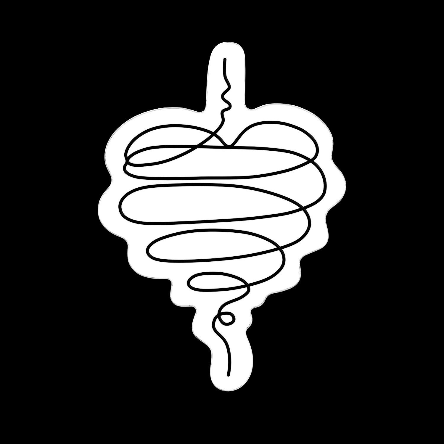 Abstract Heart Line Art Neon Sign 3D model_2