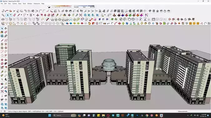 hotel building with auditorium 3D model