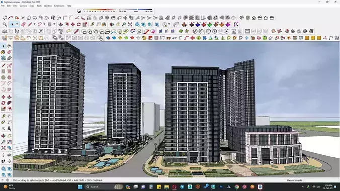 Highrise complex 3d model 