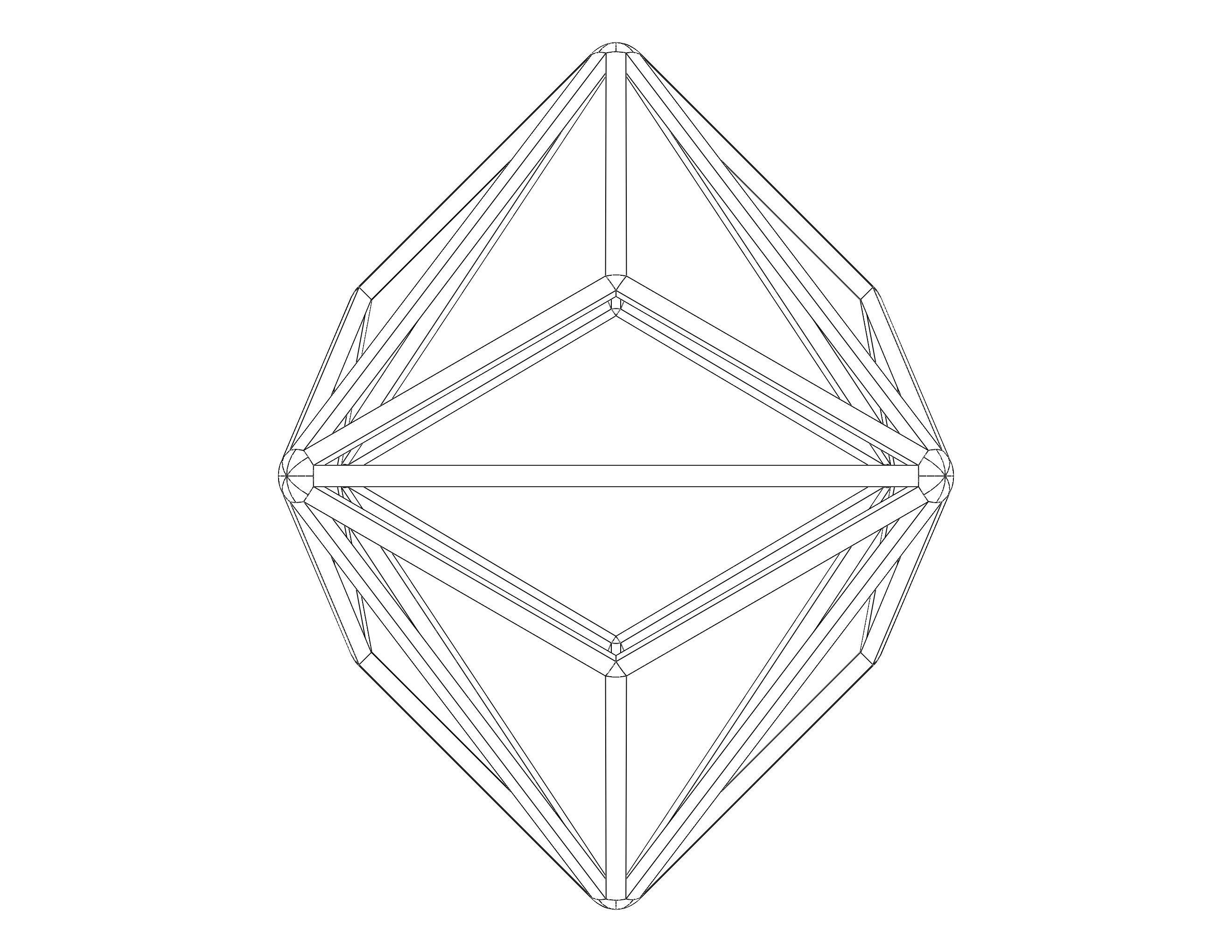 Wireframe Shape Triakis Octahedron 3D print model_22