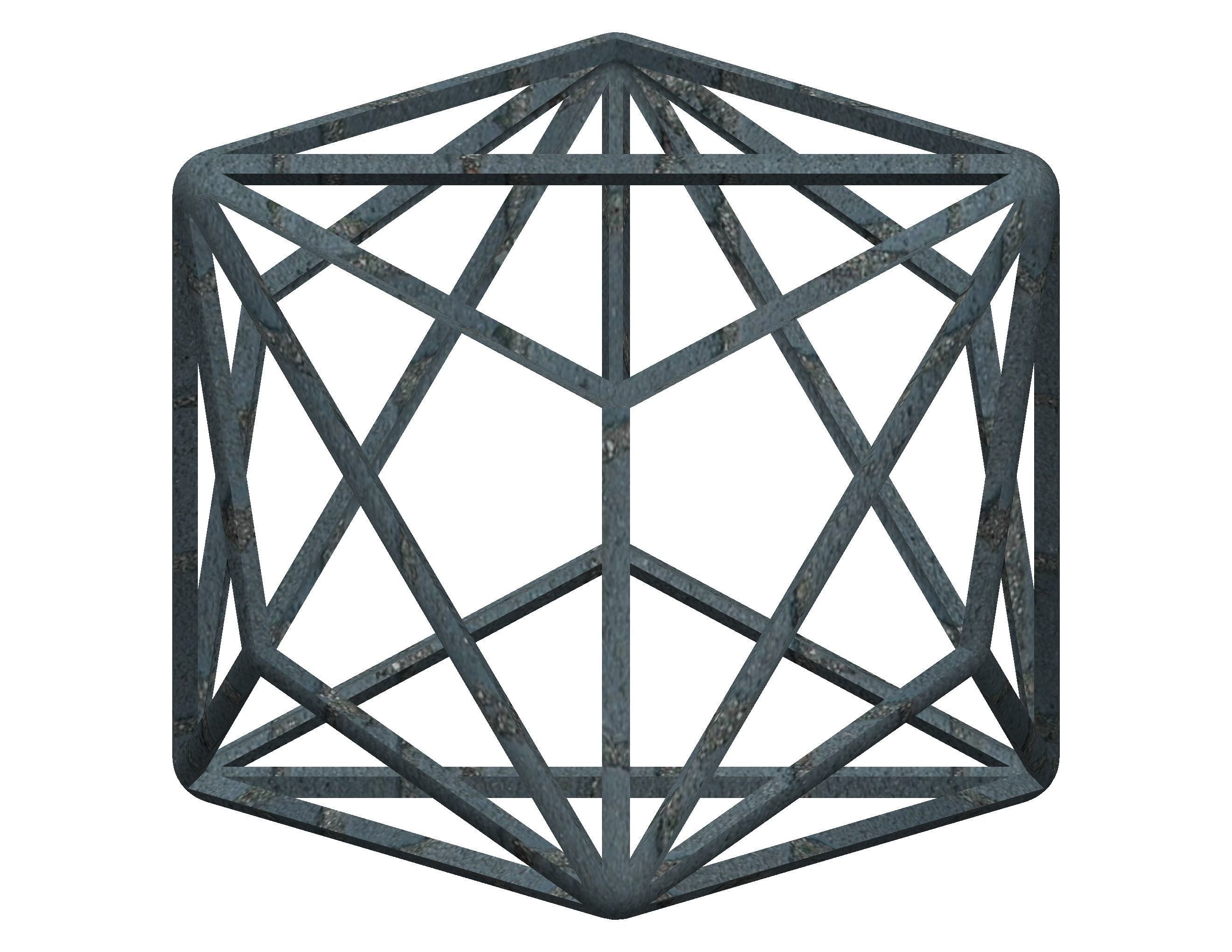 Wireframe Shape Triakis Octahedron 3D print model_41