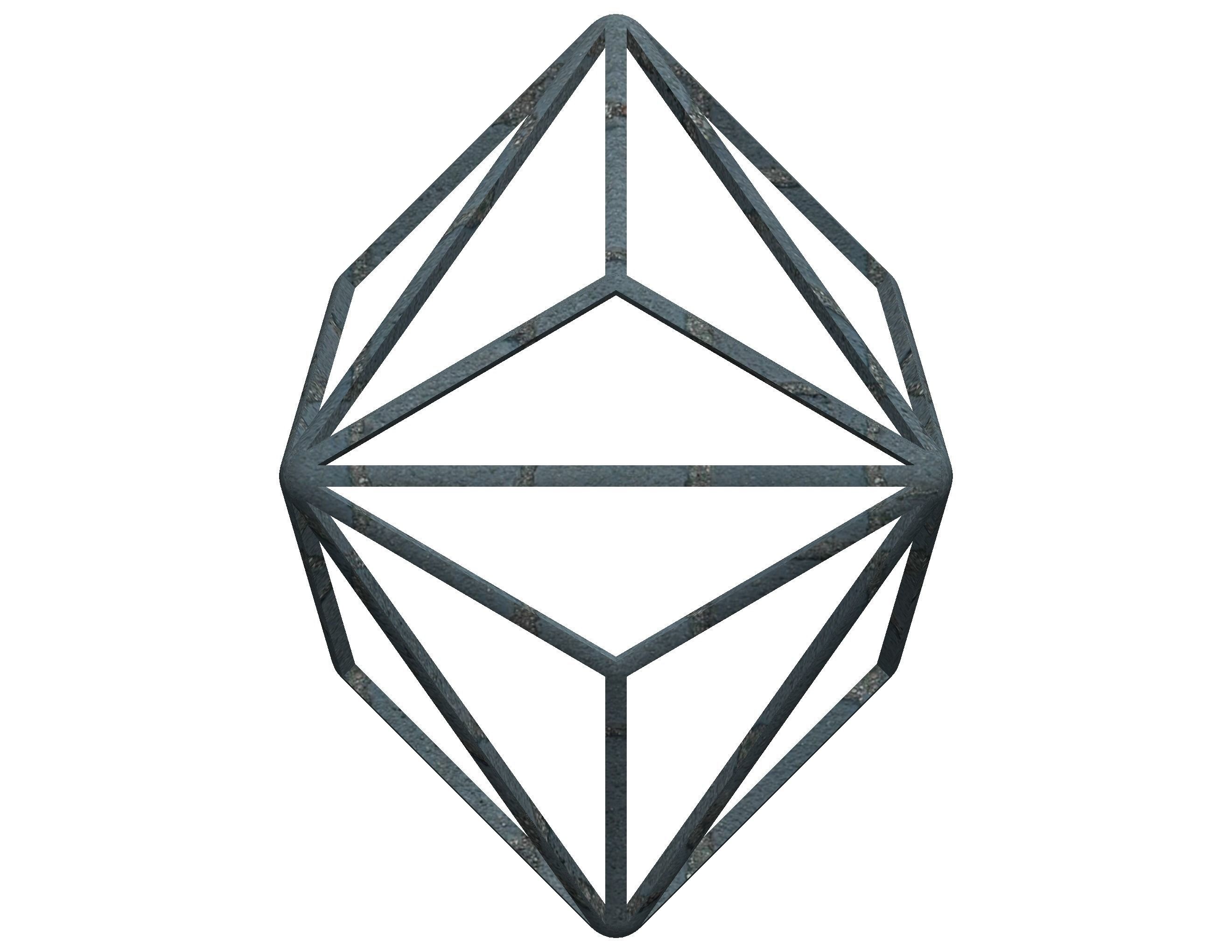 Wireframe Shape Triakis Octahedron 3D print model_33