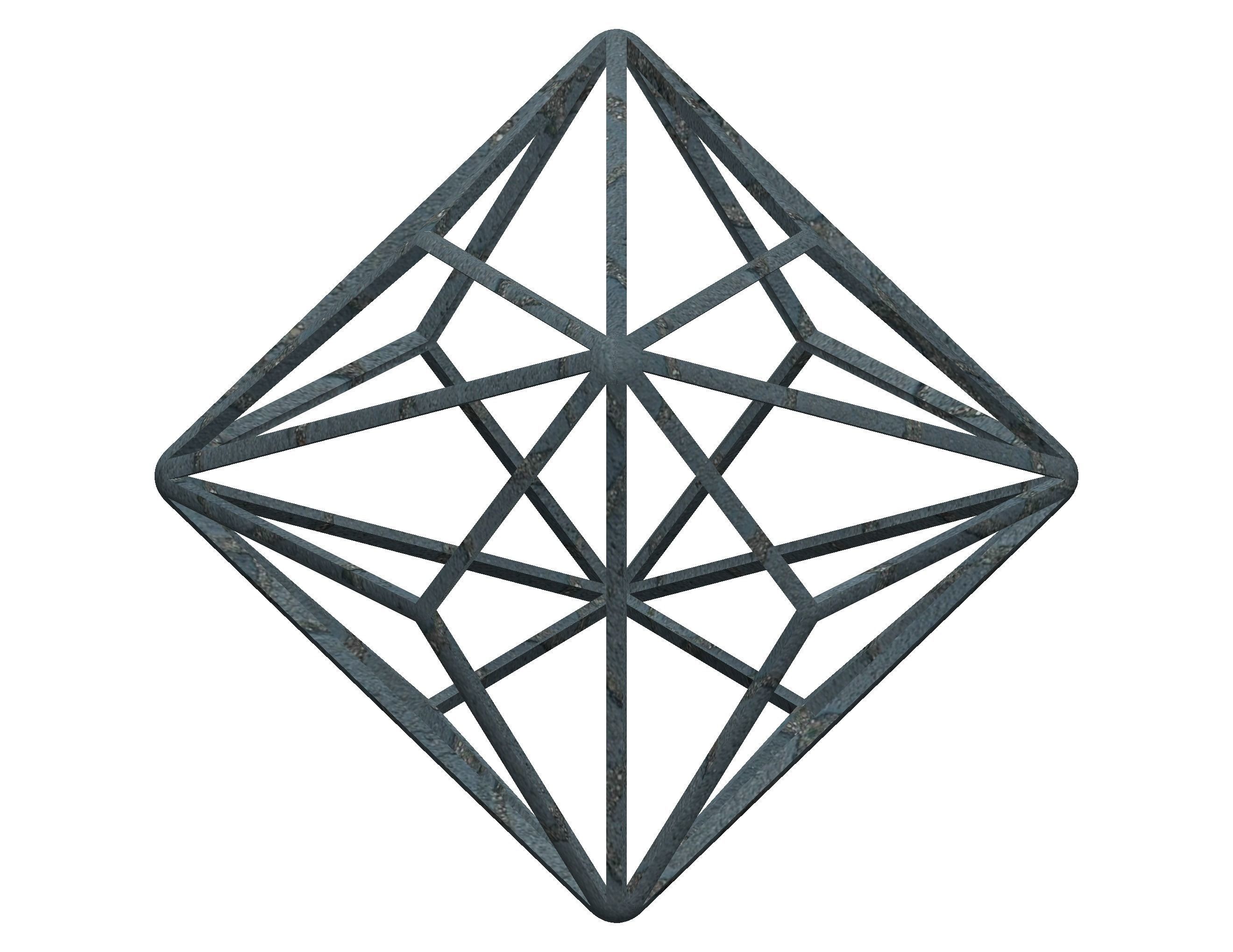 Wireframe Shape Triakis Octahedron 3D print model_37