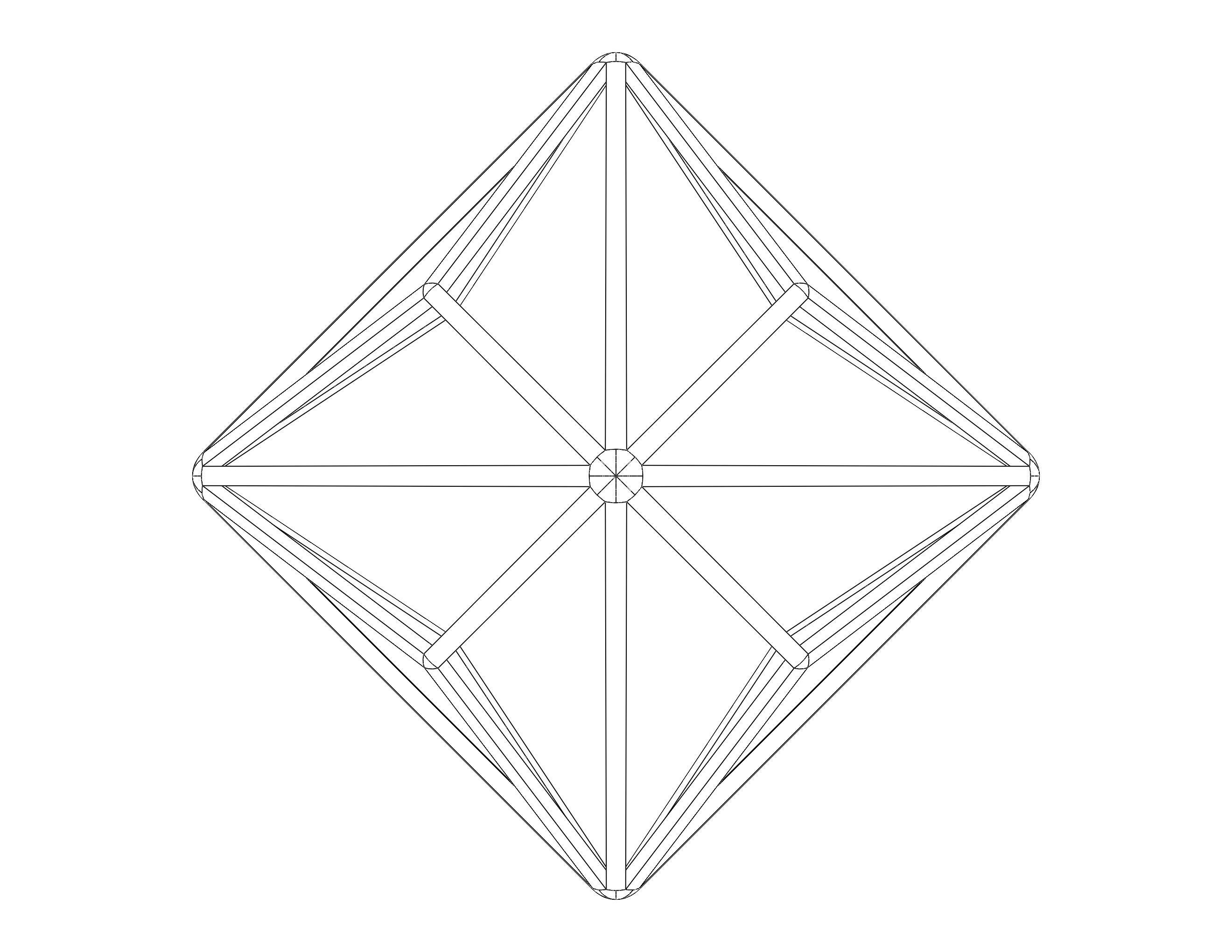 Wireframe Shape Triakis Octahedron 3D print model_26