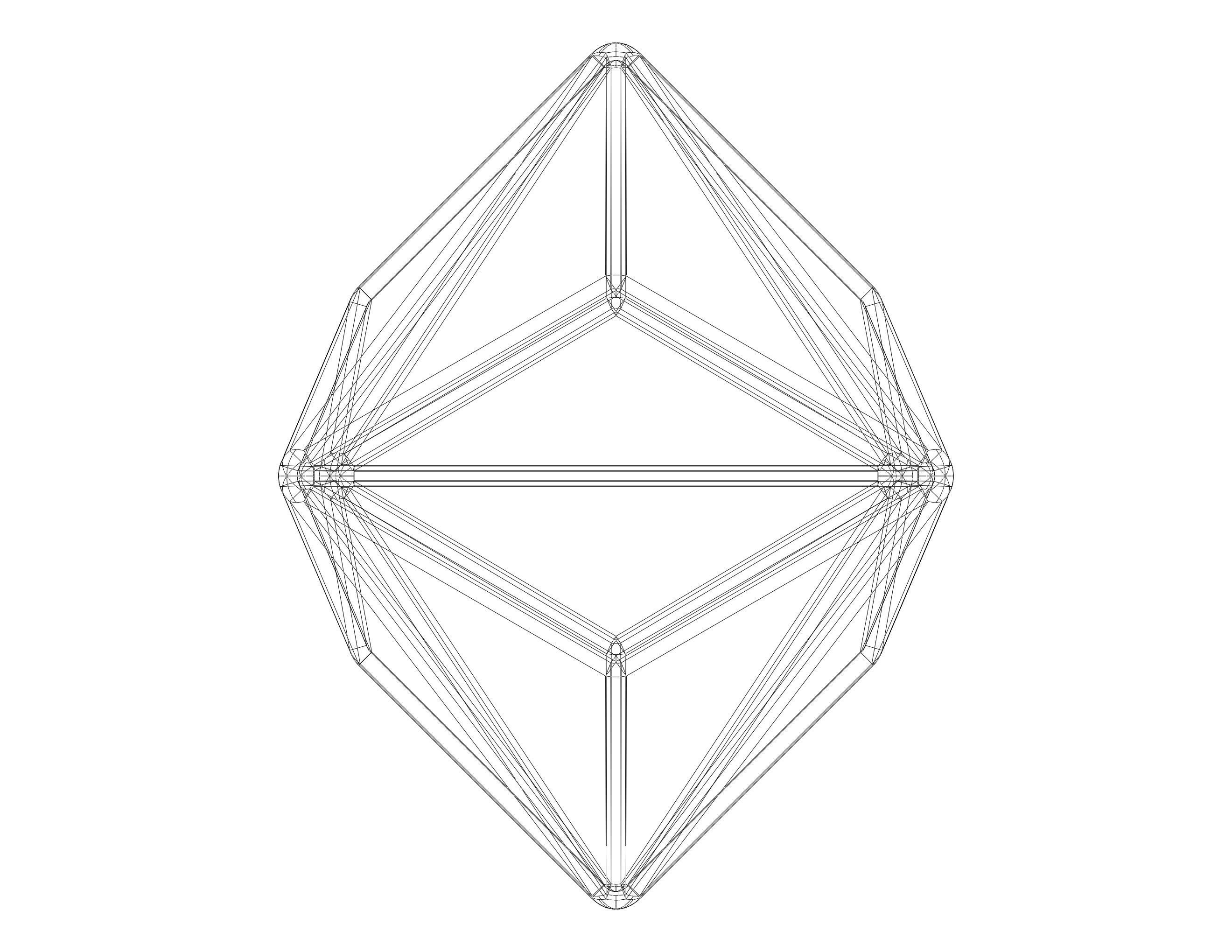 Wireframe Shape Triakis Octahedron 3D print model_24