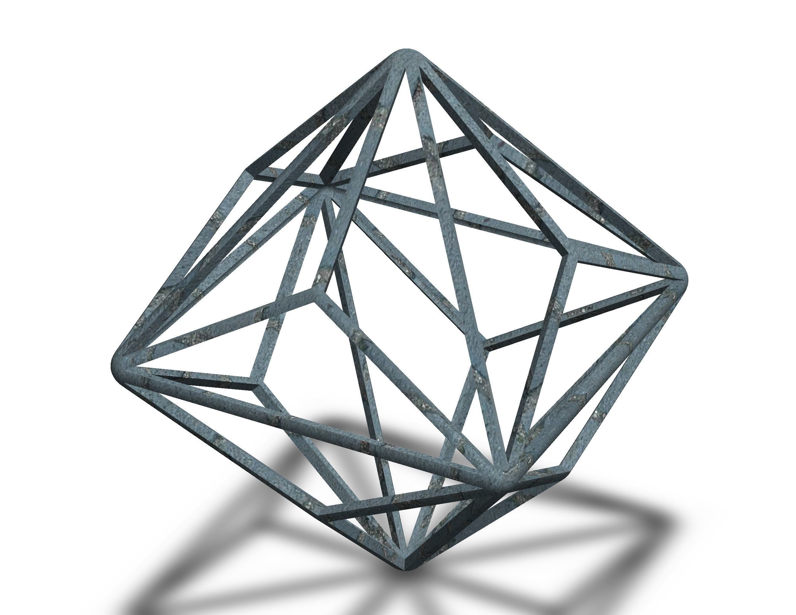 Wireframe Shape Triakis Octahedron 3D print model_13
