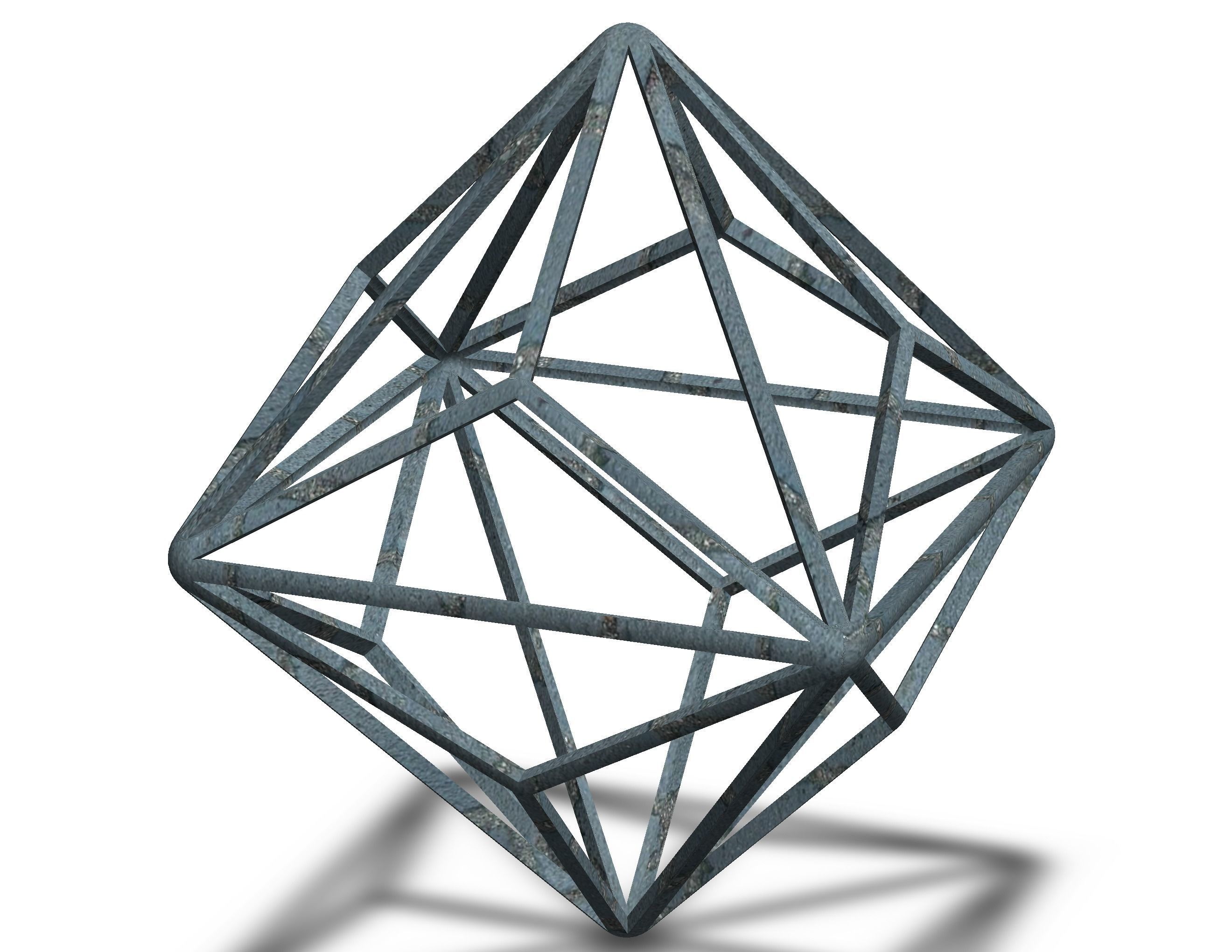 Wireframe Shape Triakis Octahedron 3D print model_5