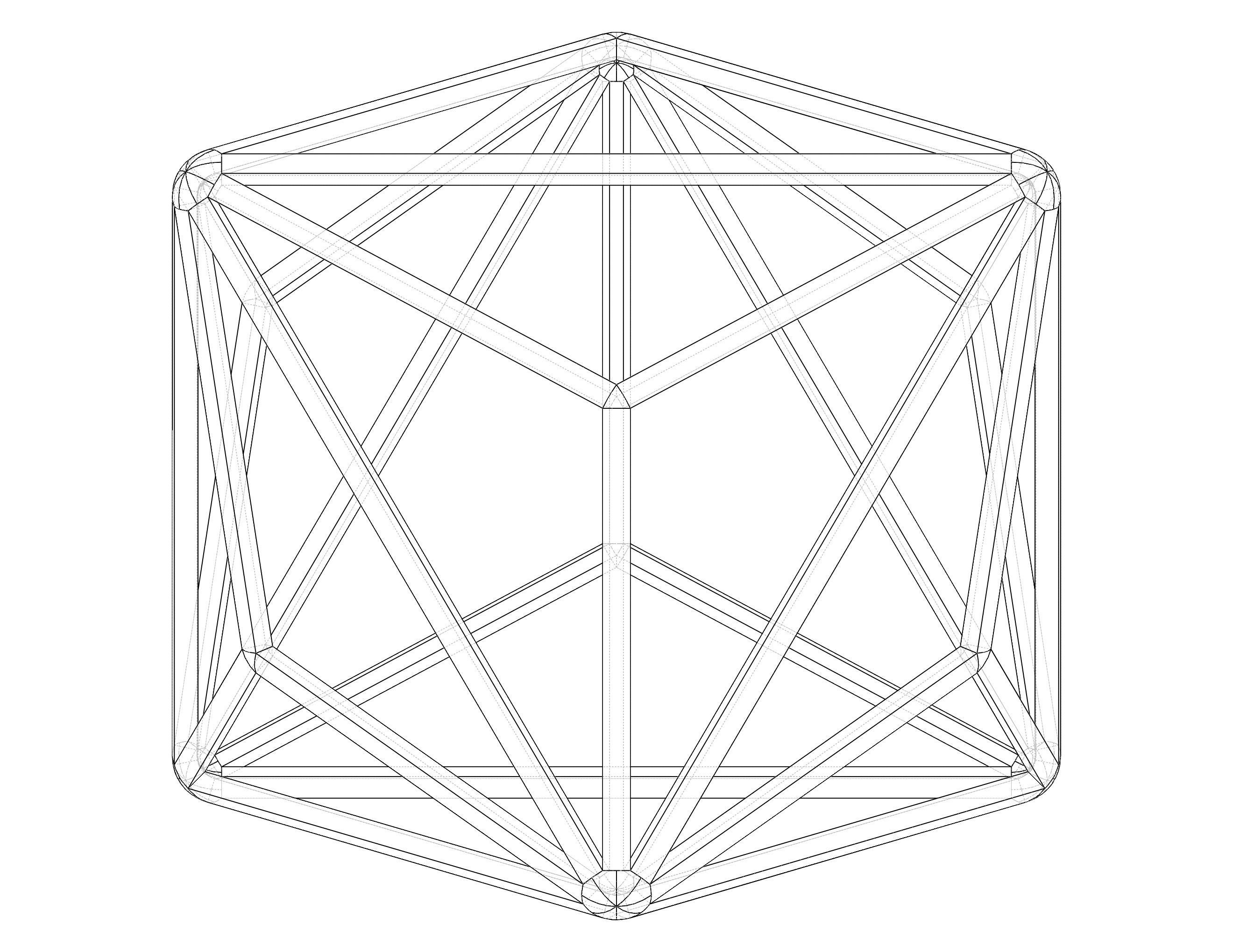 Wireframe Shape Triakis Octahedron 3D print model_39