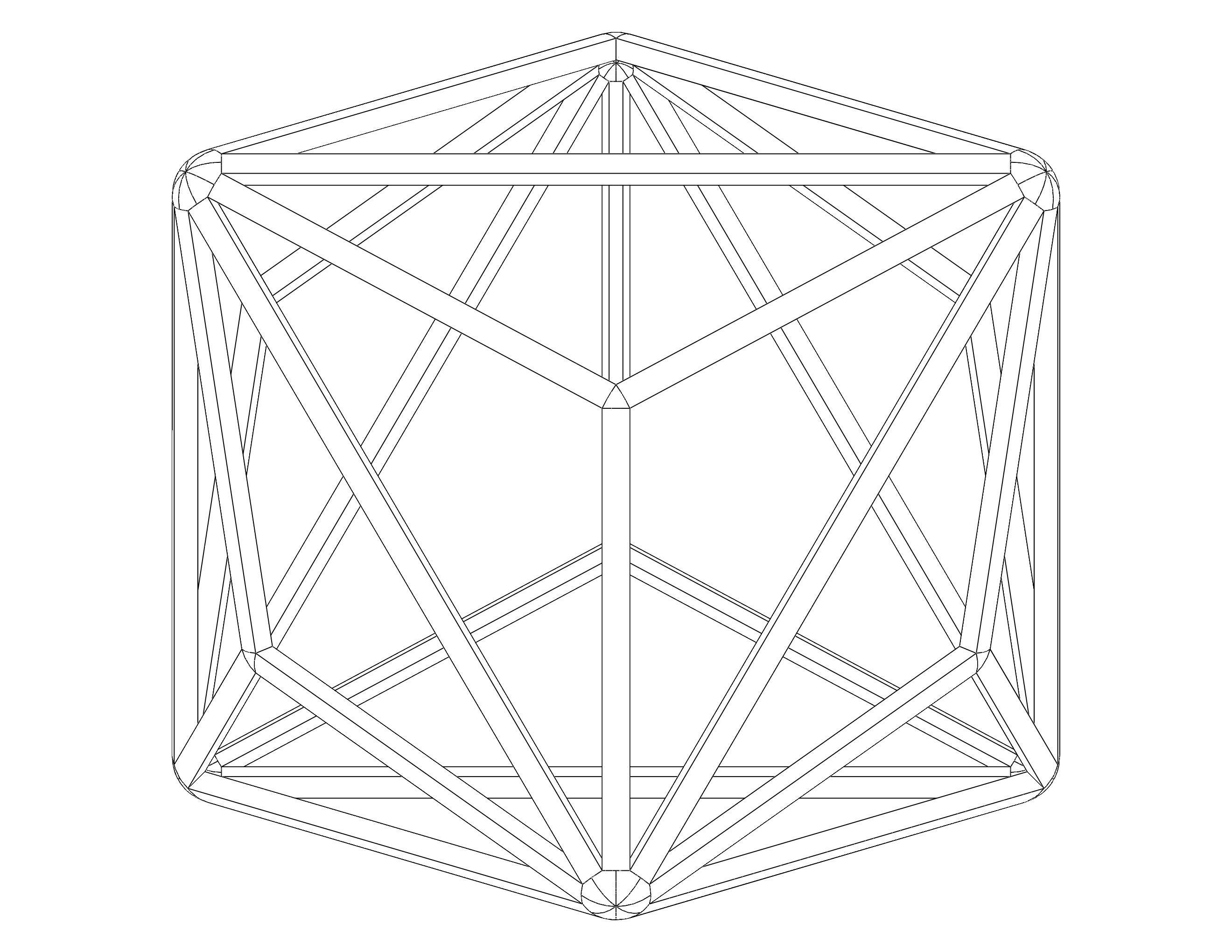 Wireframe Shape Triakis Octahedron 3D print model_38