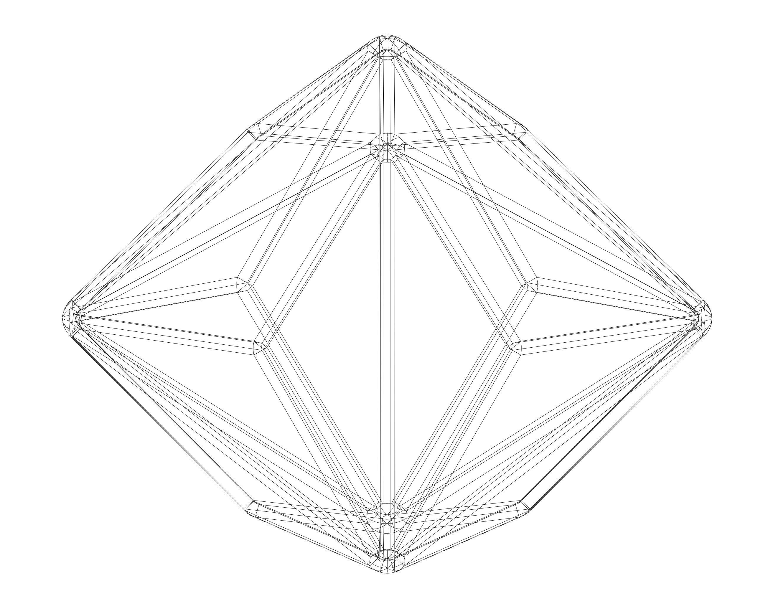 Wireframe Shape Triakis Octahedron 3D print model_8