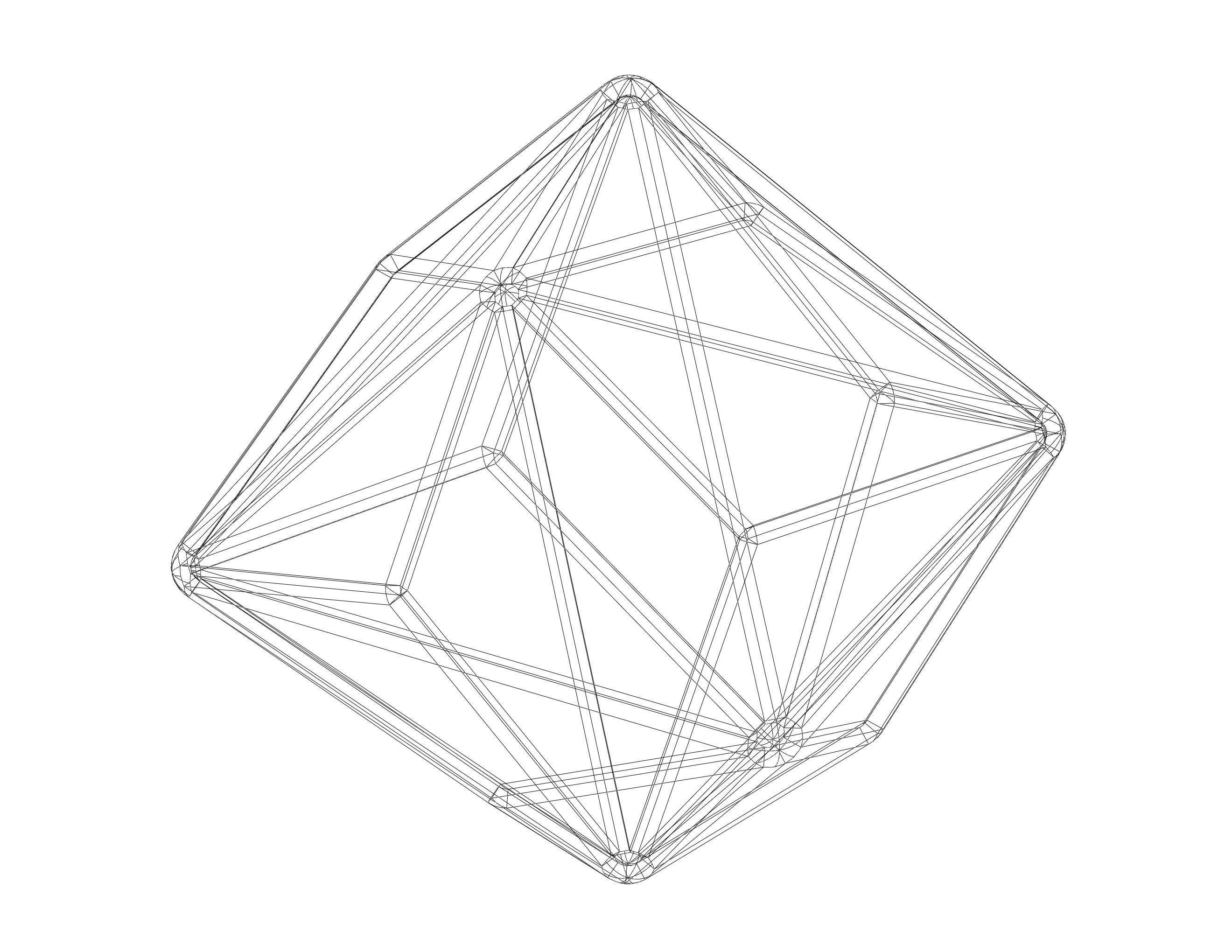 Wireframe Shape Triakis Octahedron 3D print model_12