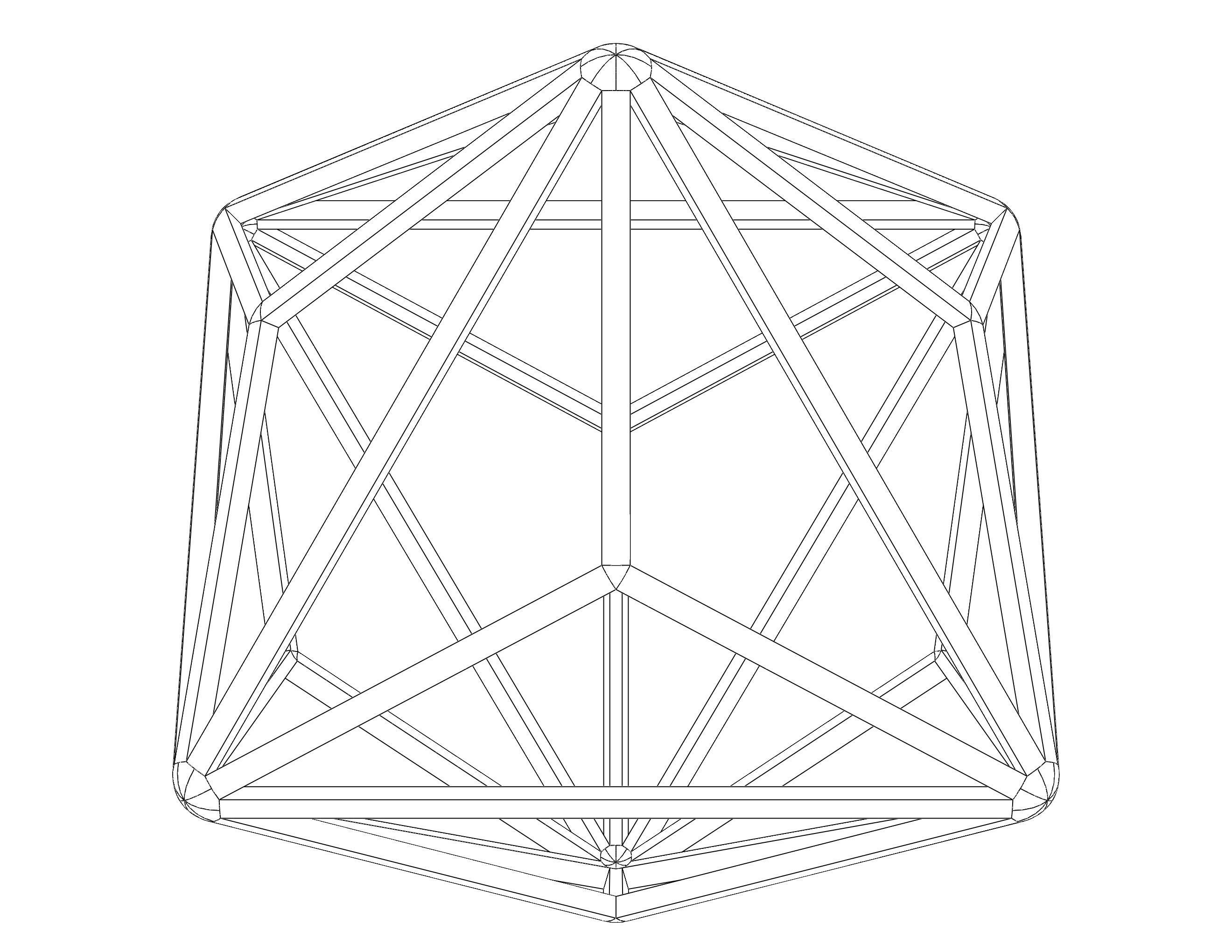Wireframe Shape Triakis Octahedron 3D print model_18