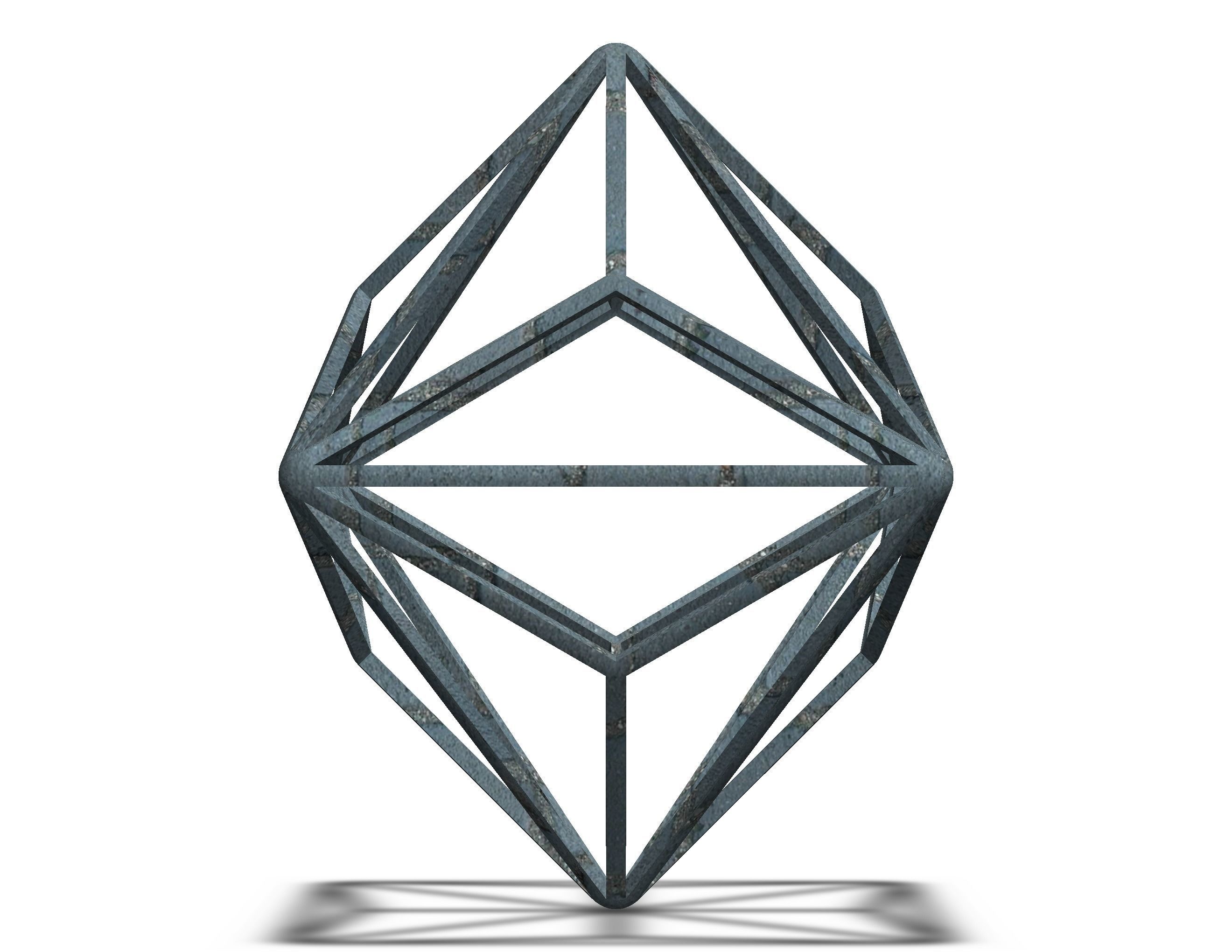 Wireframe Shape Triakis Octahedron 3D print model_25