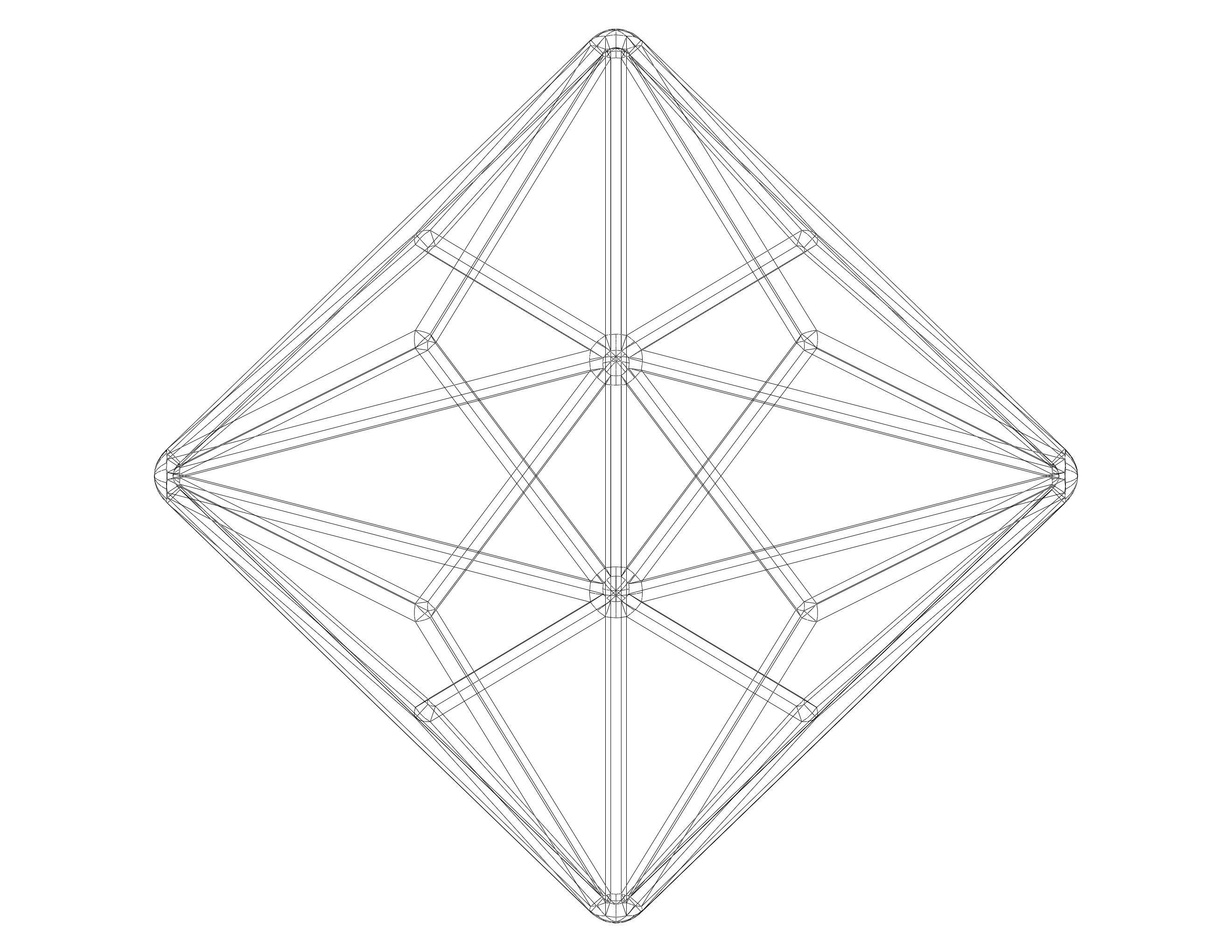 Wireframe Shape Triakis Octahedron 3D print model_36