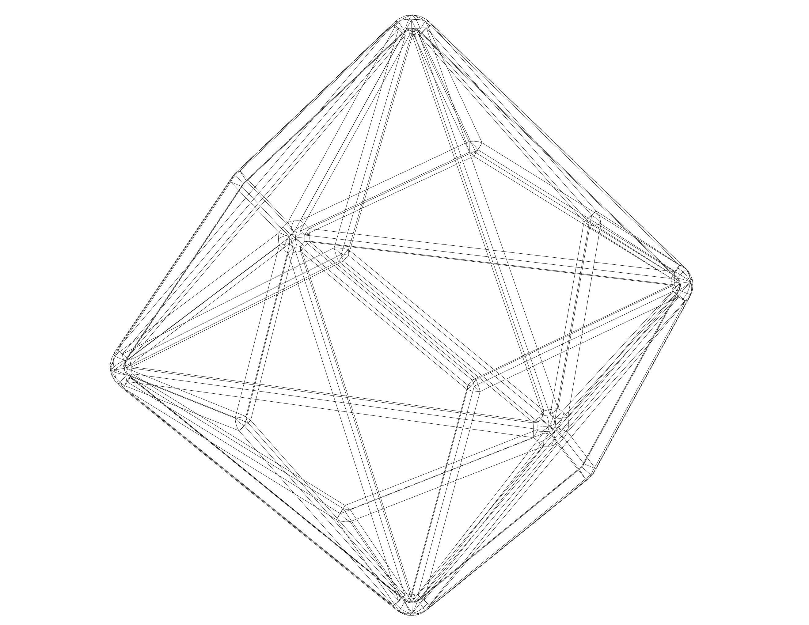 Wireframe Shape Triakis Octahedron 3D print model_4