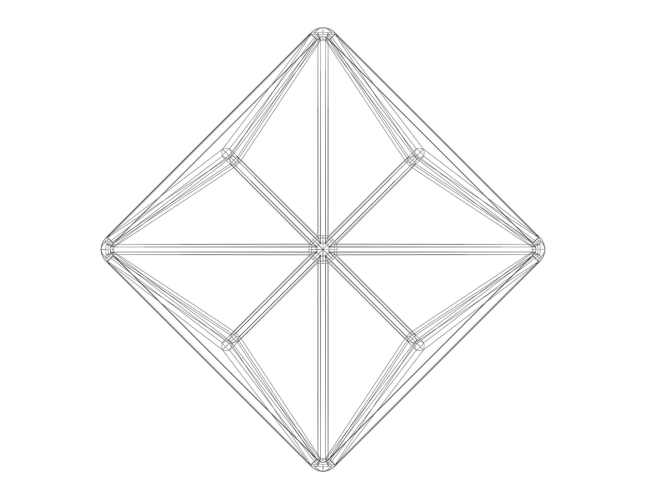 Wireframe Shape Triakis Octahedron 3D print model_28