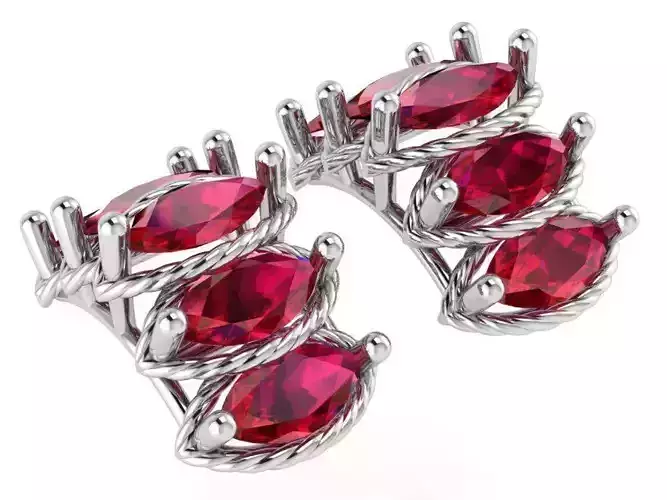 Marquise Rubin Earring 1557