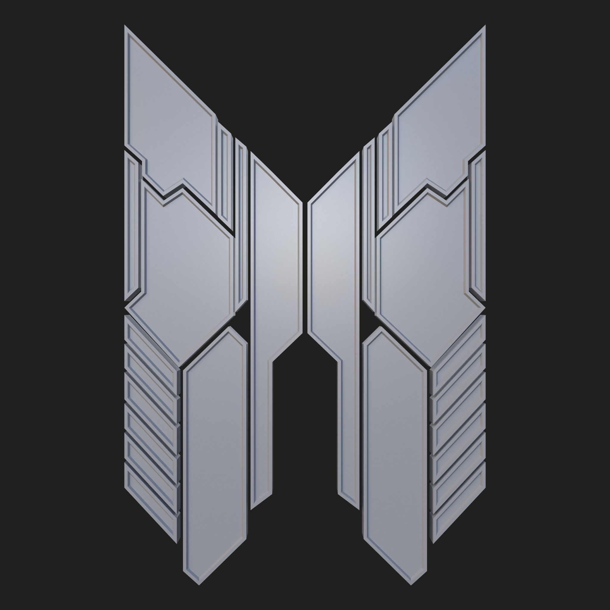 Sci-fi Panels Base Mesh Vol 2 Low-poly 3D model_19