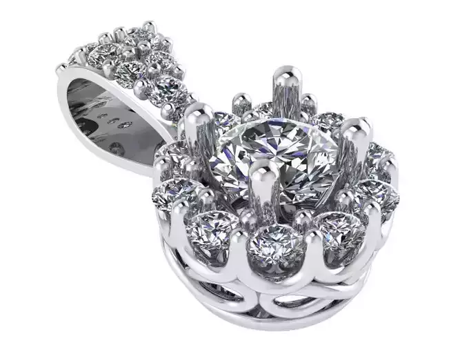 Round Halo Pendant 1558