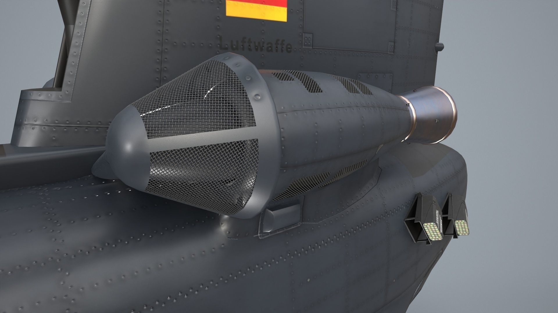  CH-47 Chinook Luftwaffe Basic Animation 3D model_9