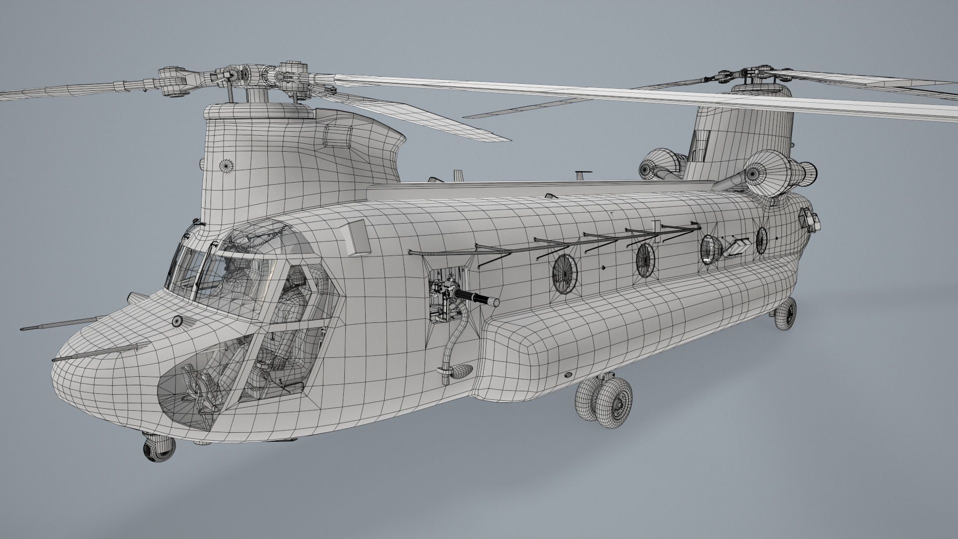  CH-47 Chinook Luftwaffe Basic Animation 3D model_28
