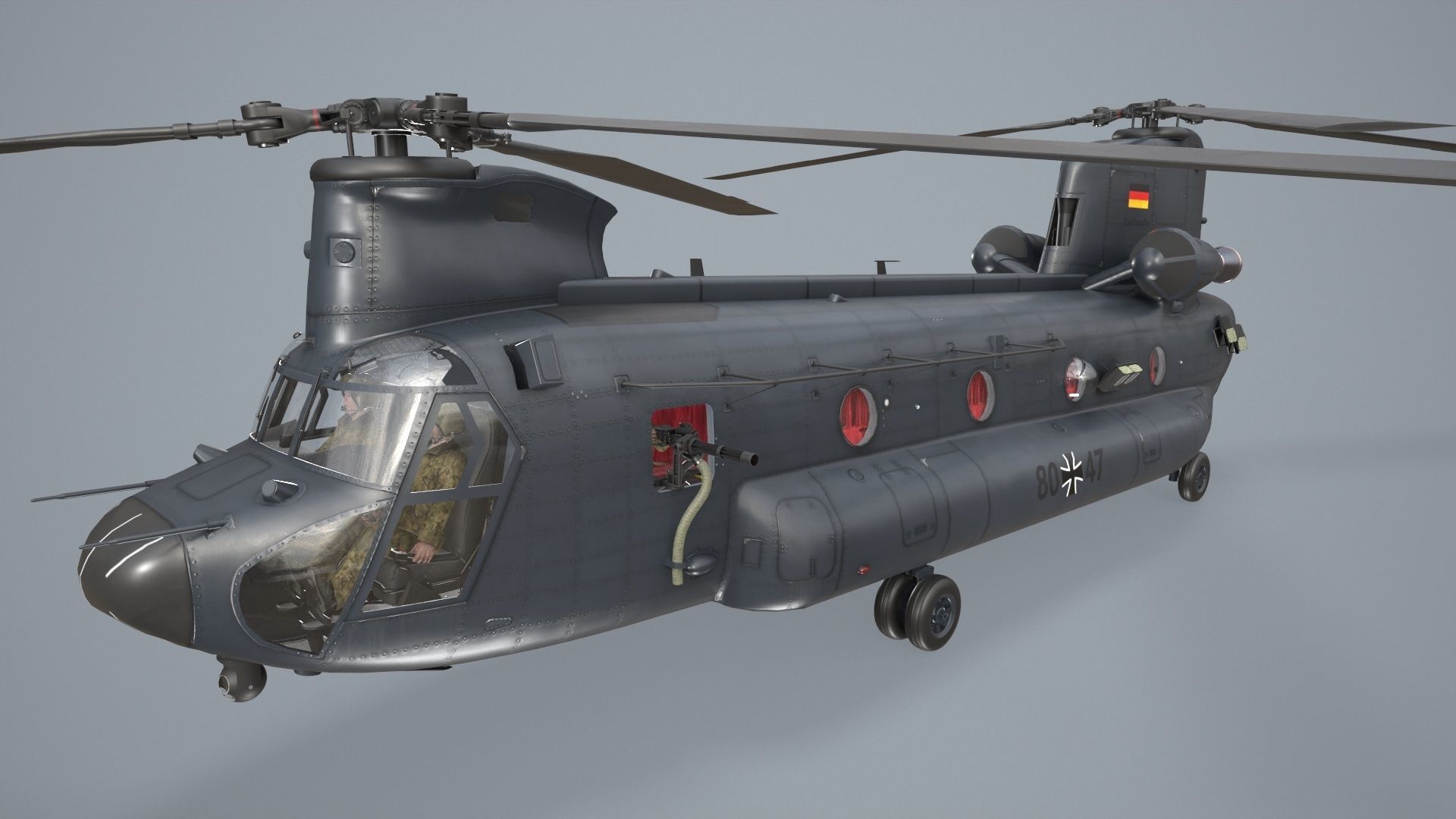  CH-47 Chinook Luftwaffe Basic Animation 3D model_3