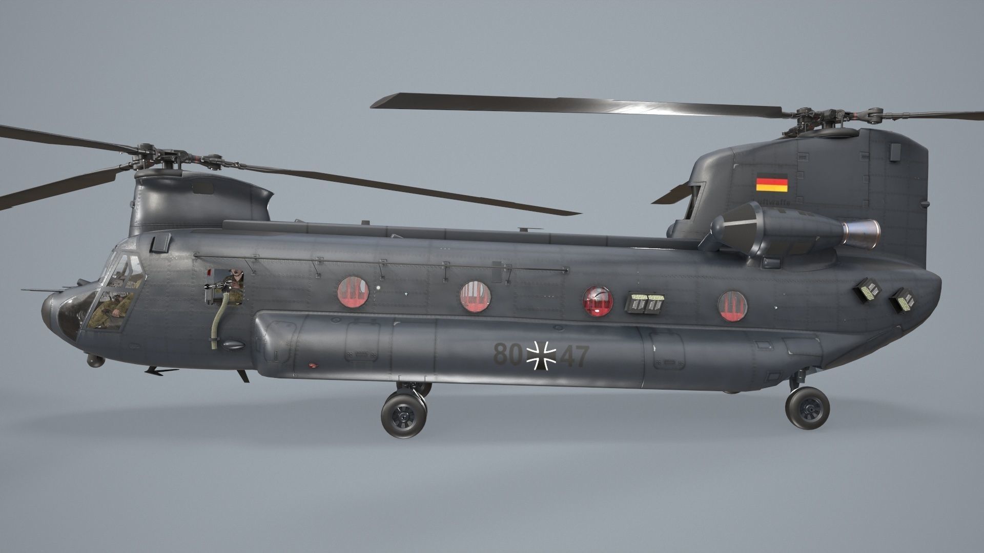  CH-47 Chinook Luftwaffe Basic Animation 3D model_15