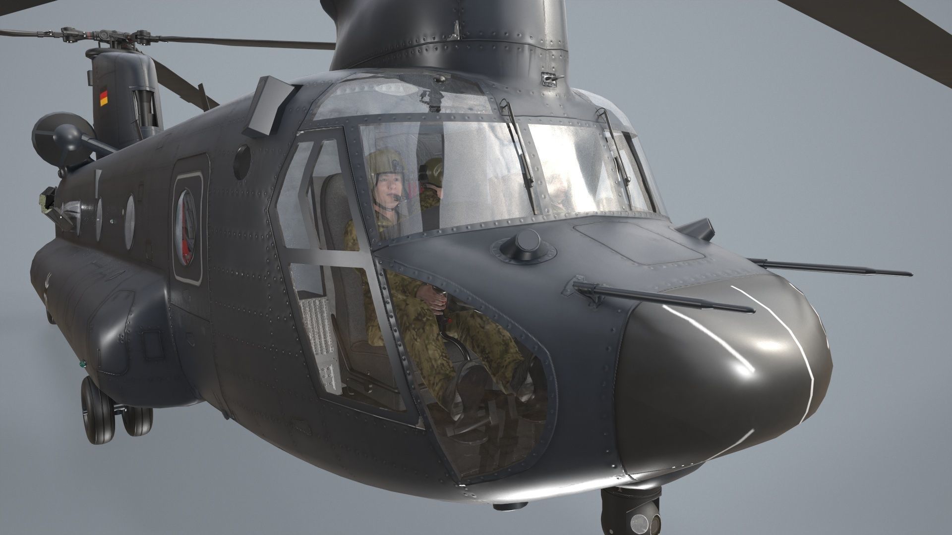 CH-47 Chinook Luftwaffe Basic Animation 3D model_6