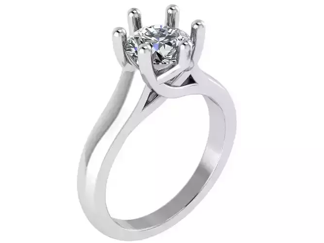 Round Diamond Solitaire Ring 1564