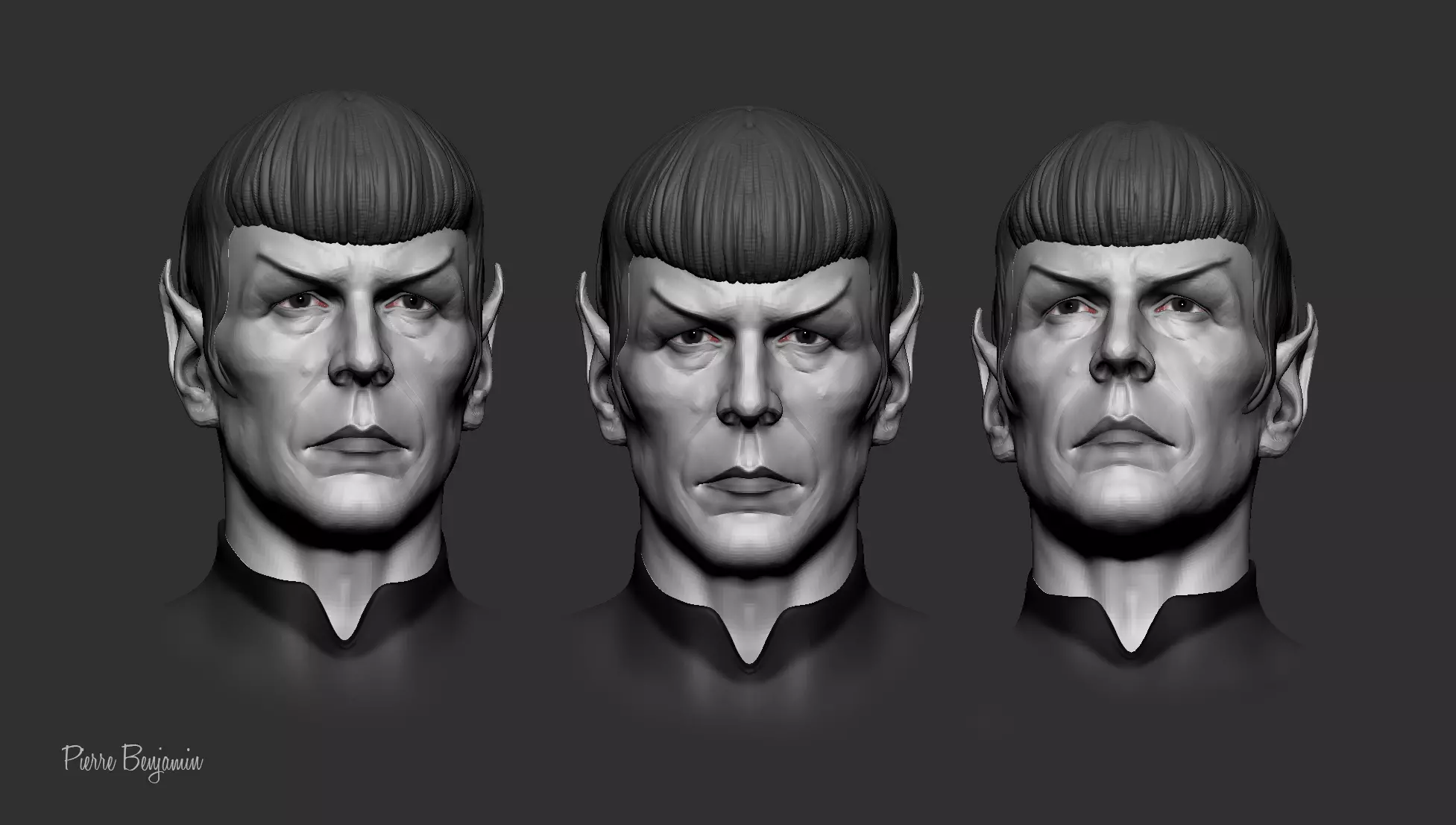 Spock Star Trek realistic face for 3d printing 3D print model_0