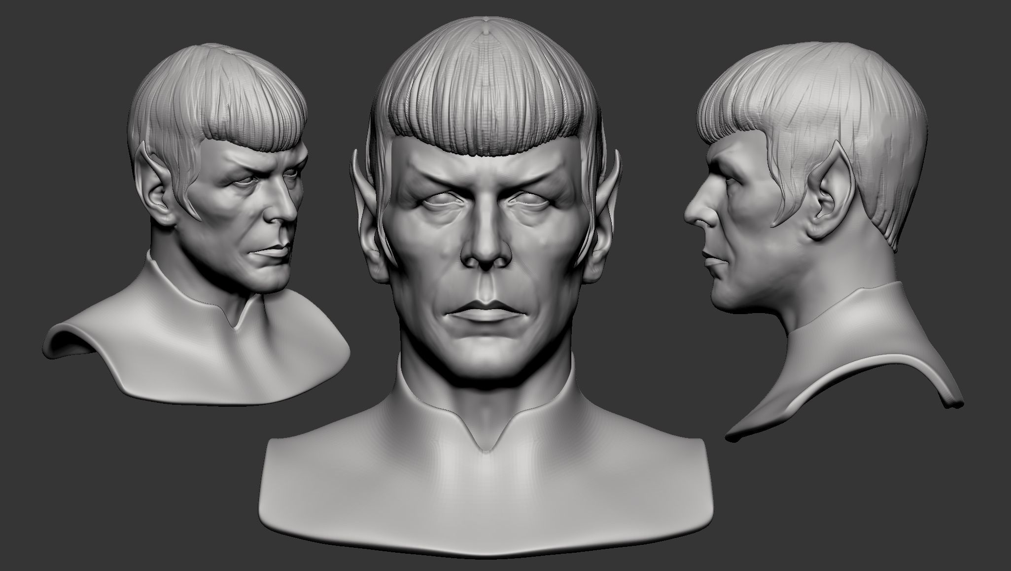 Spock Star Trek realistic face for 3d printing 3D print model_2