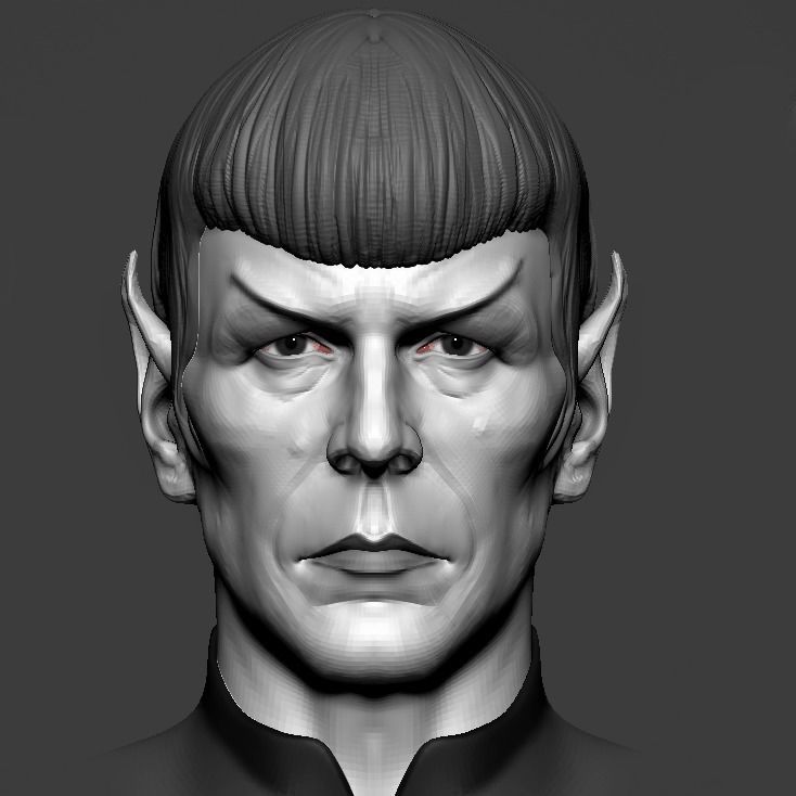 Spock Star Trek realistic face for 3d printing 3D print model_4