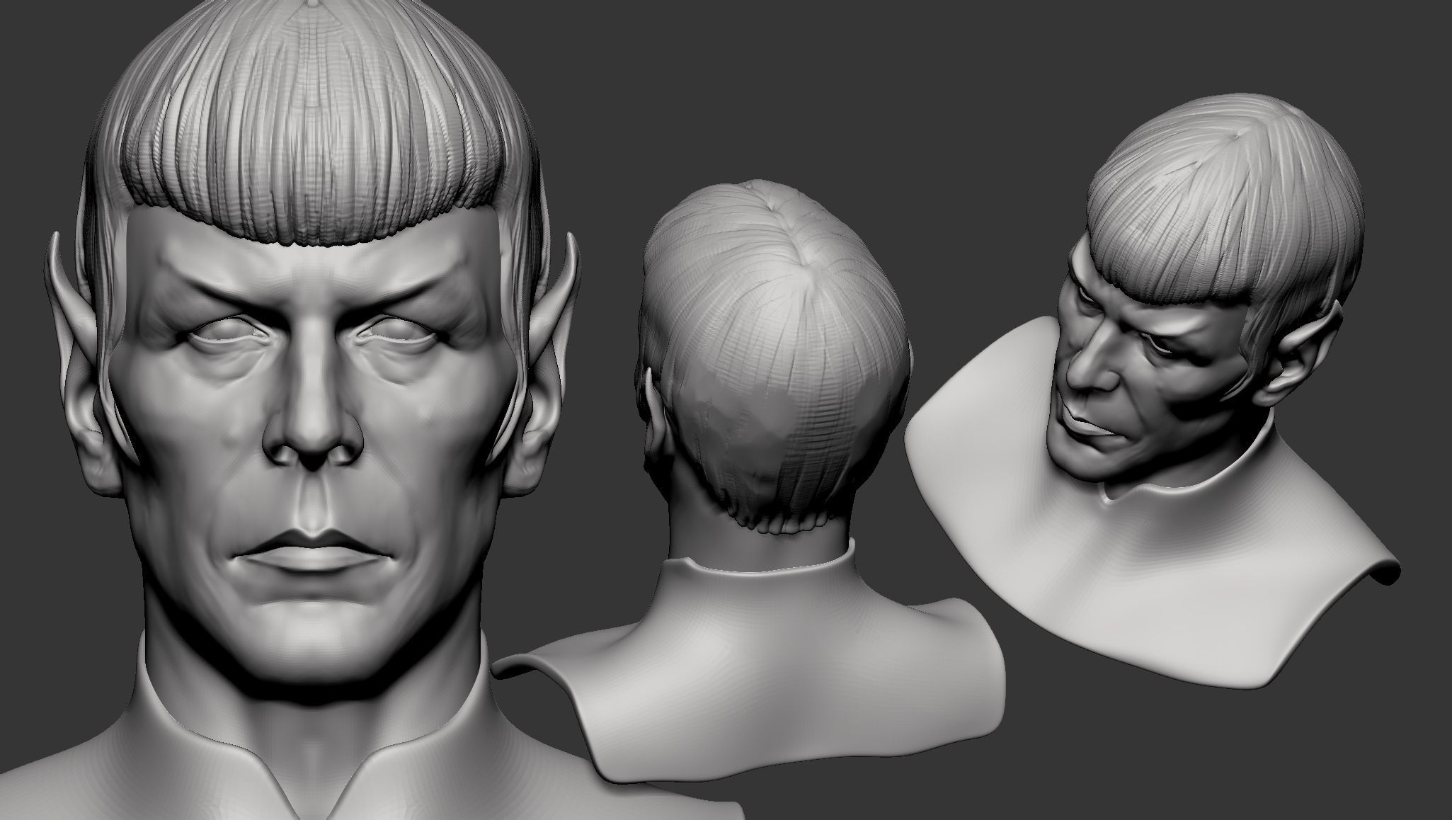 Spock Star Trek realistic face for 3d printing 3D print model_1