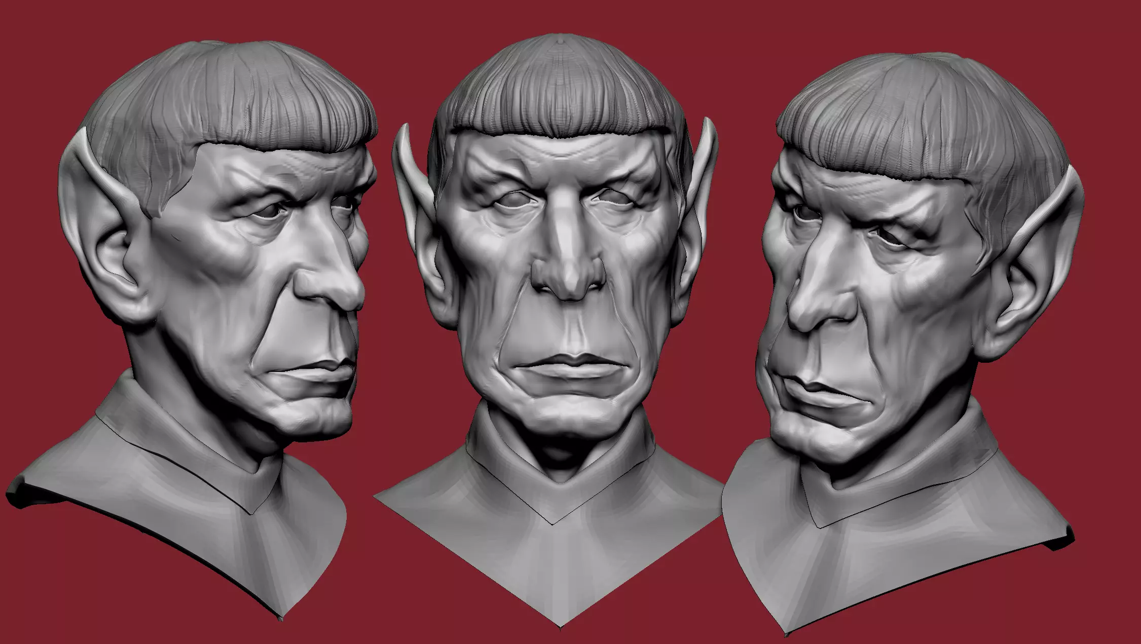 Spock Star Trek realistic face for 3d printing 3D print model