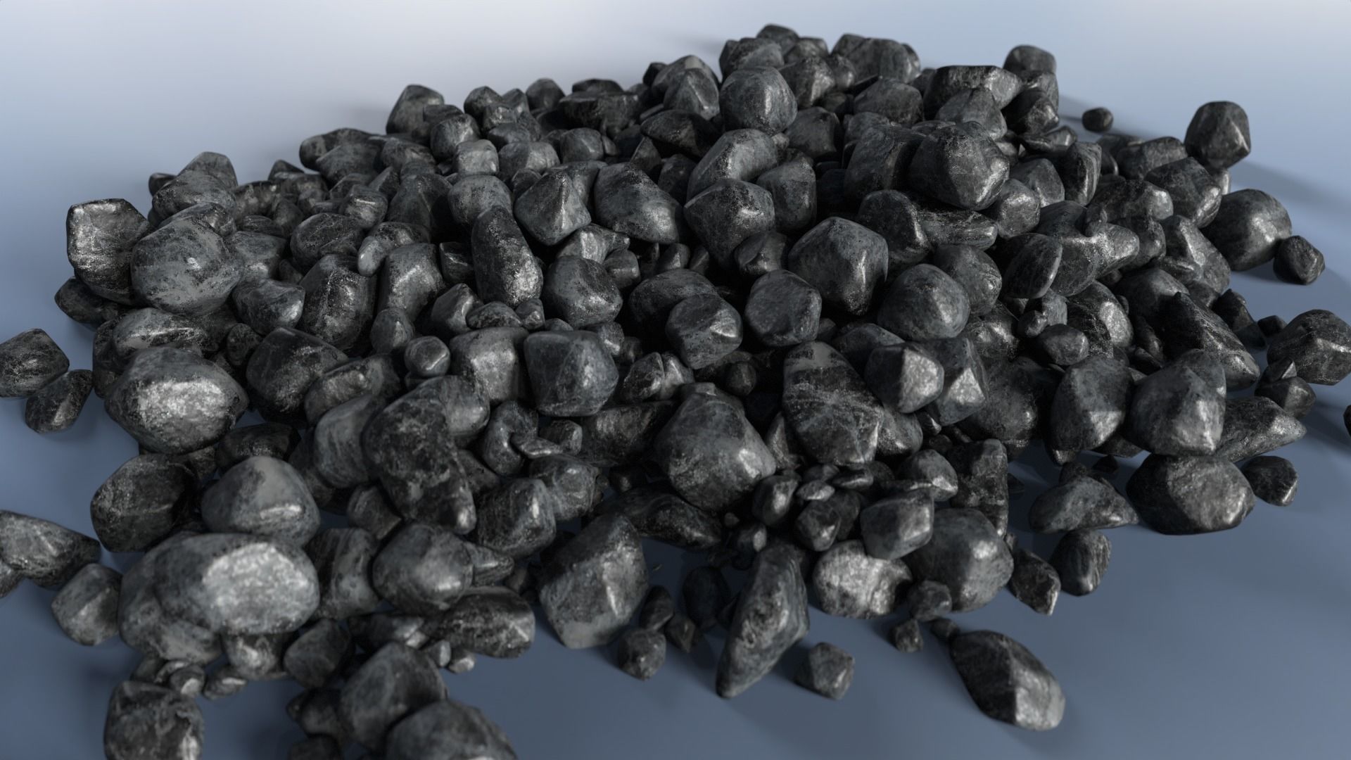 100 Debris Pebble Stones Low-poly 3D model_8