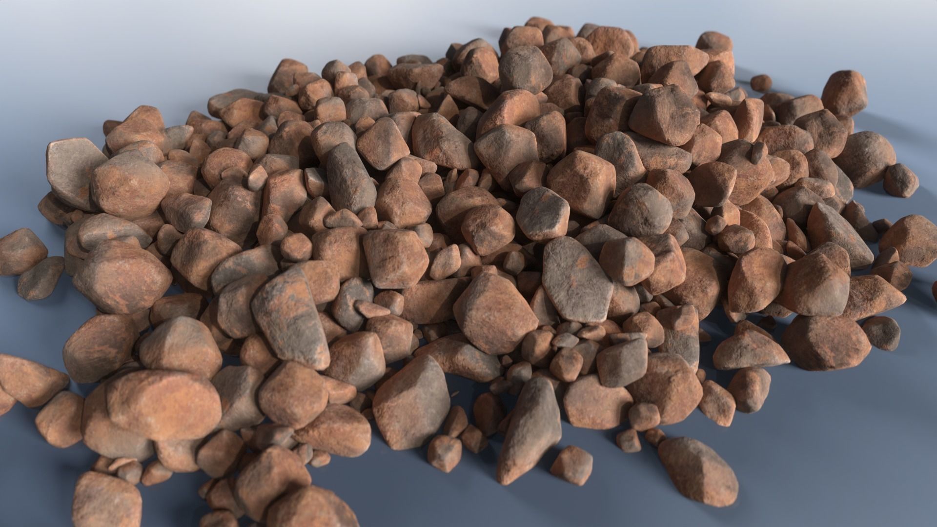 100 Debris Pebble Stones Low-poly 3D model_6